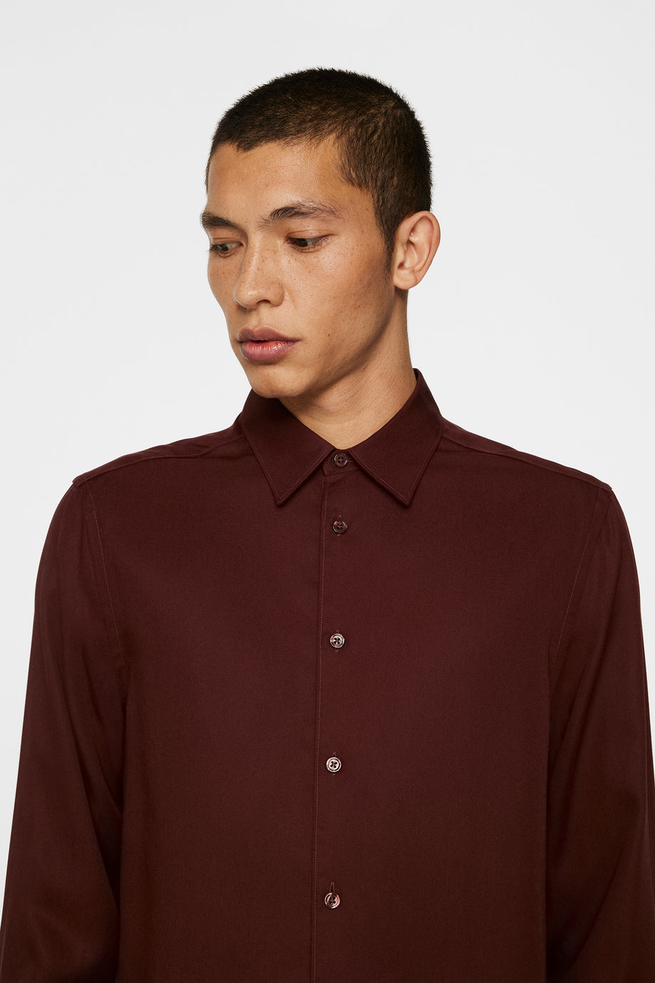 Slim LS Comfort Tencel Shirt / Bitter Chocolate