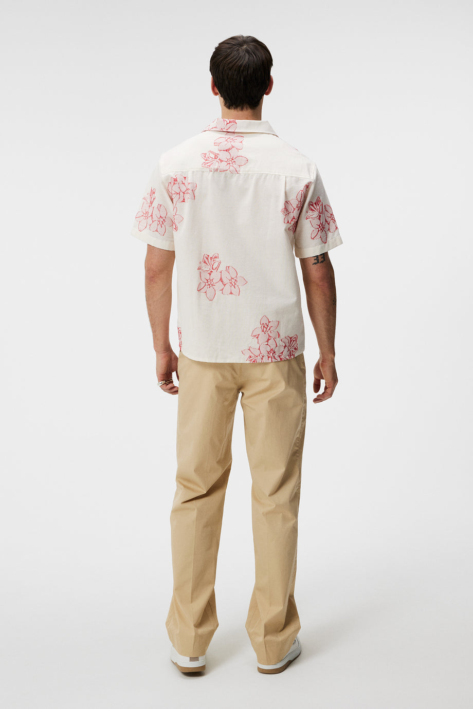 Donso Fil Coupe Floral Shirt / Cloud White