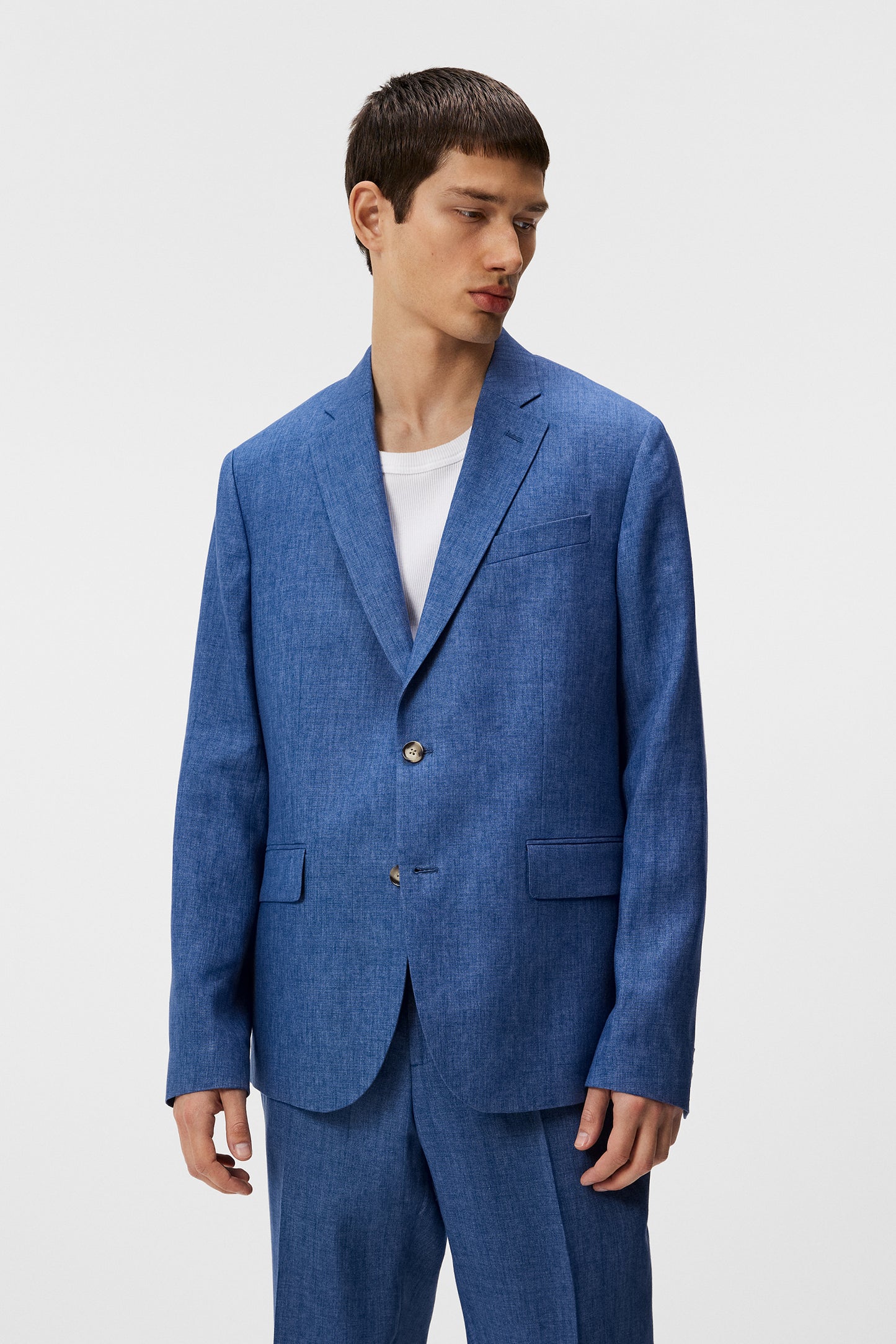 Elton U Super Linen Blazer / Chambray Blue