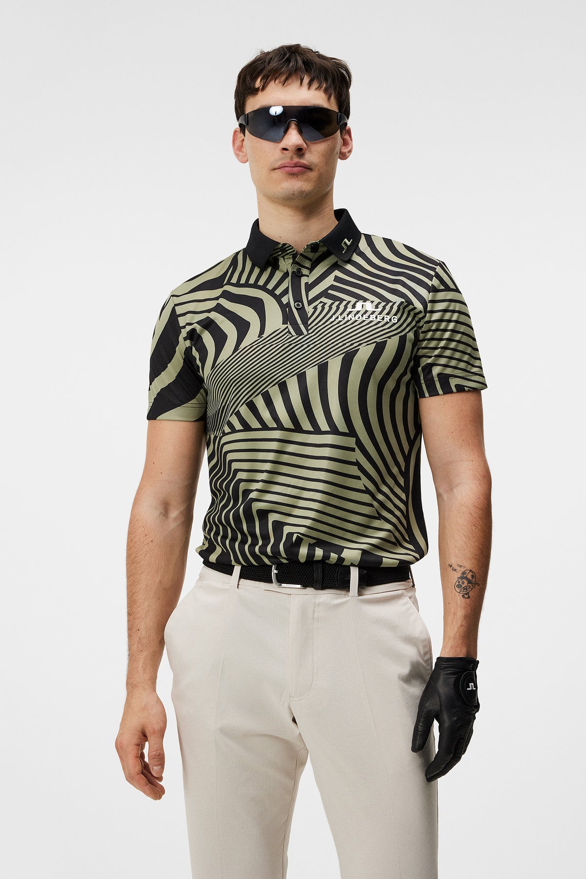 KV Tour Print Golf Polo / Dazzle Wave Black