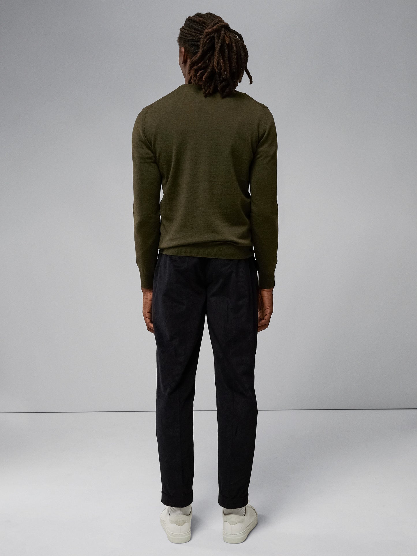 Lyle Merino Crew Neck Sweater / Forest Green