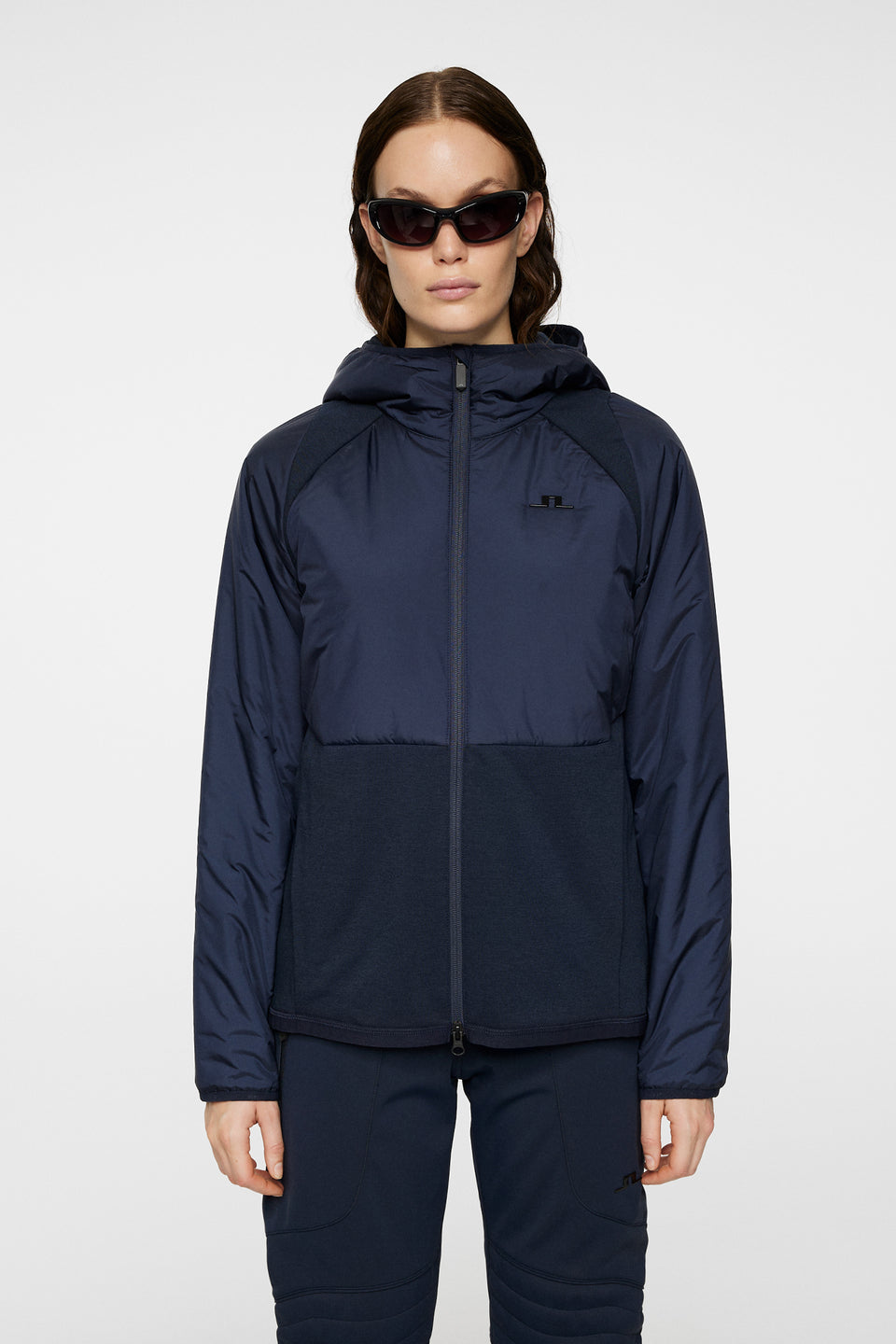 Shona Hybrid Hood Jacket / JL Navy