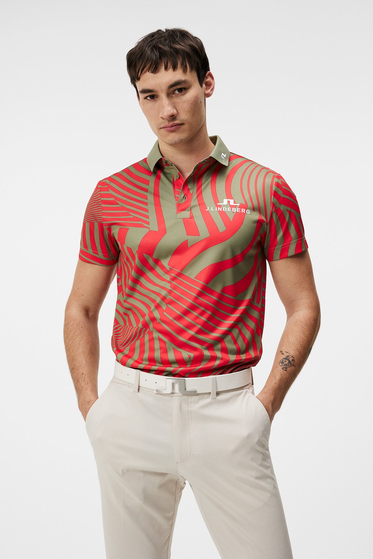 KV Tour Print Golf Polo / Dazzle Wave Bittersweet