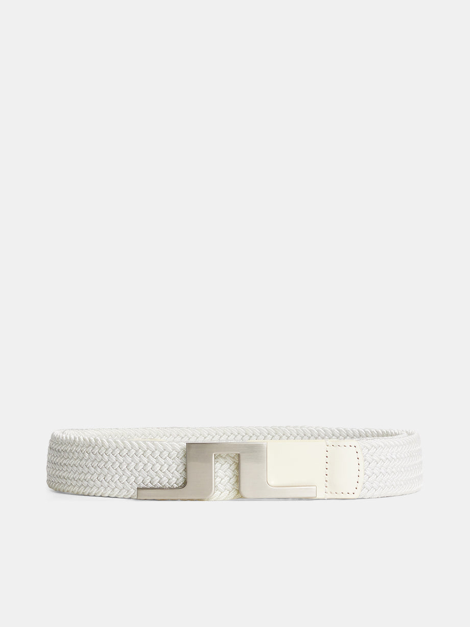 Berry Braided Belt / White