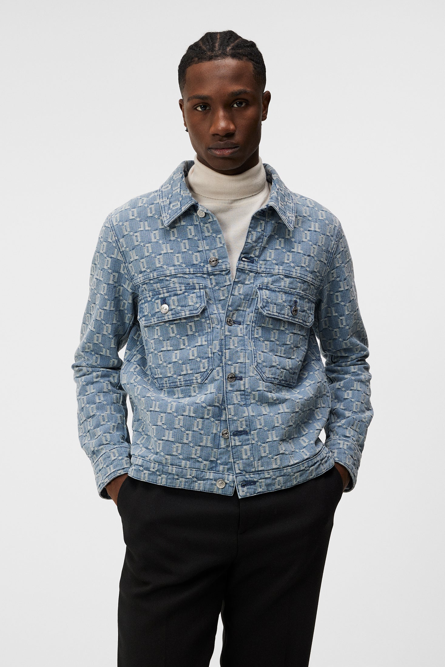 Cam Jacquard Denim Jacket / Mid Blue – J.Lindeberg