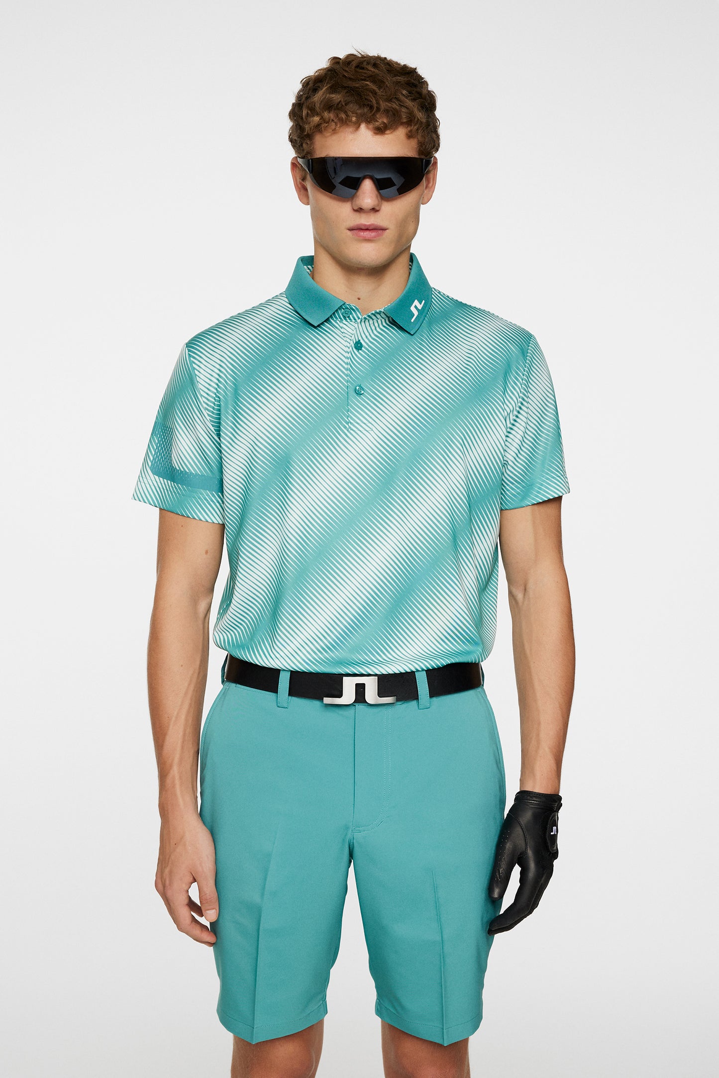 Heath Print Polo / Comb Teal M