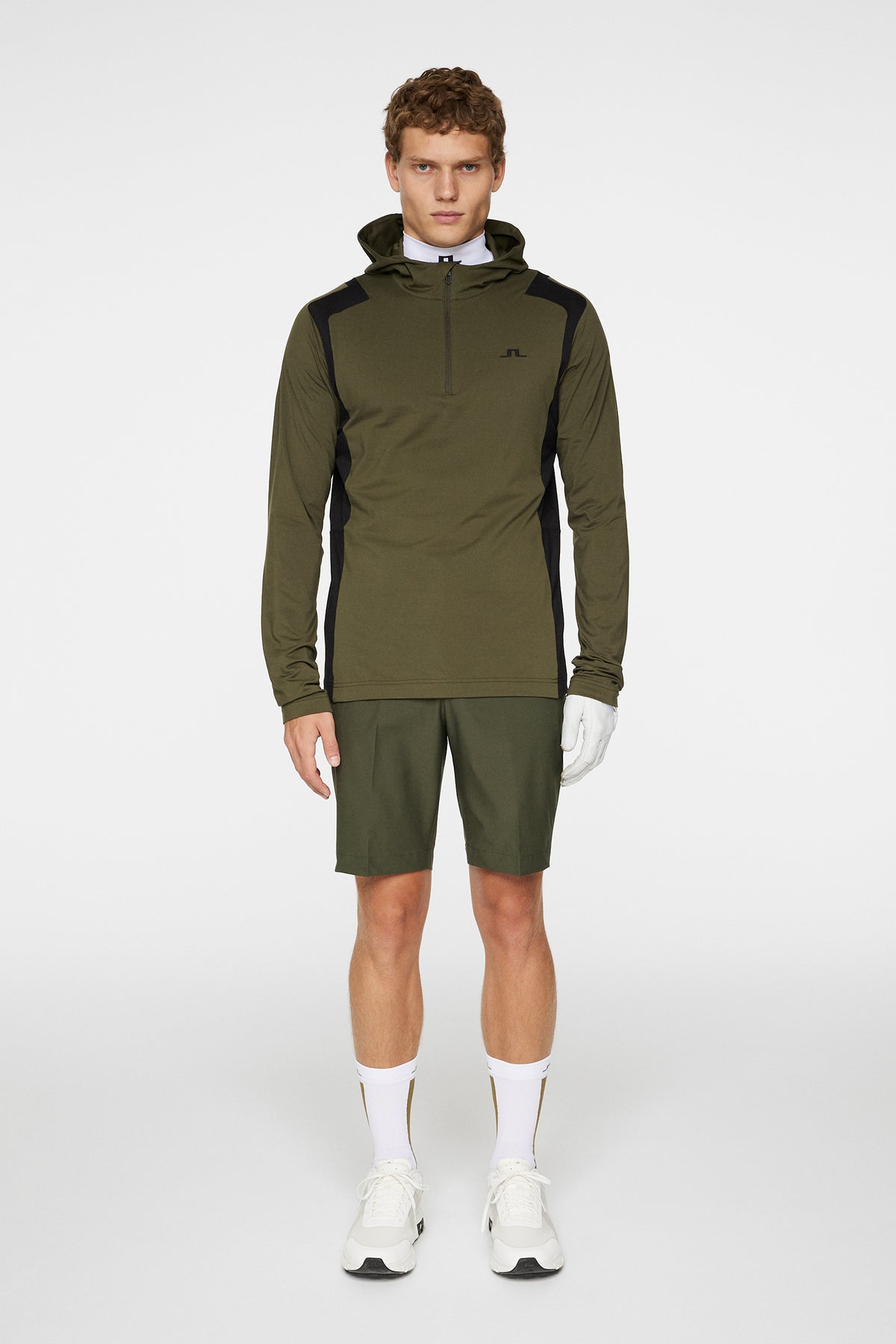 Lukas Quarter Zip Hood / Forest Green