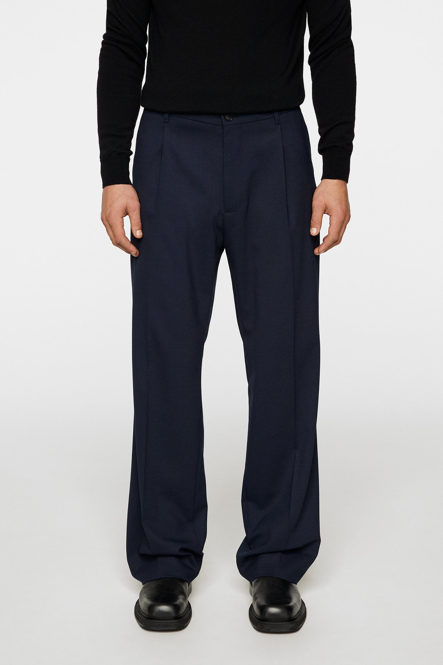 Haij Pleated Twill Pants / JL Navy