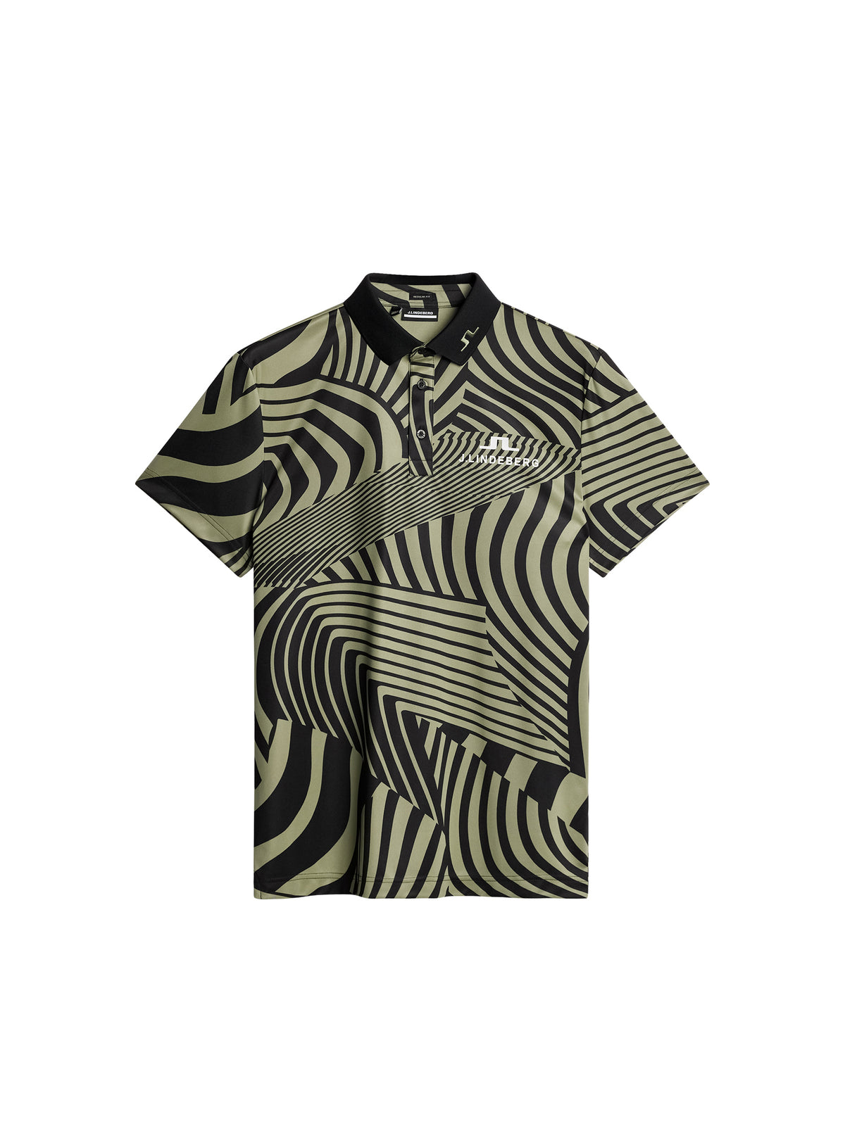 KV Tour Print Golf Polo / Dazzle Wave Black