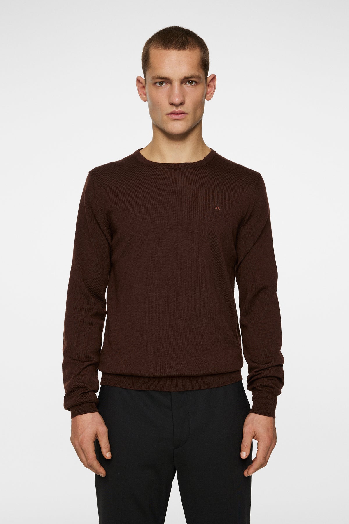 Keane Merino Crew Neck Sweater / Bitter Chocolate