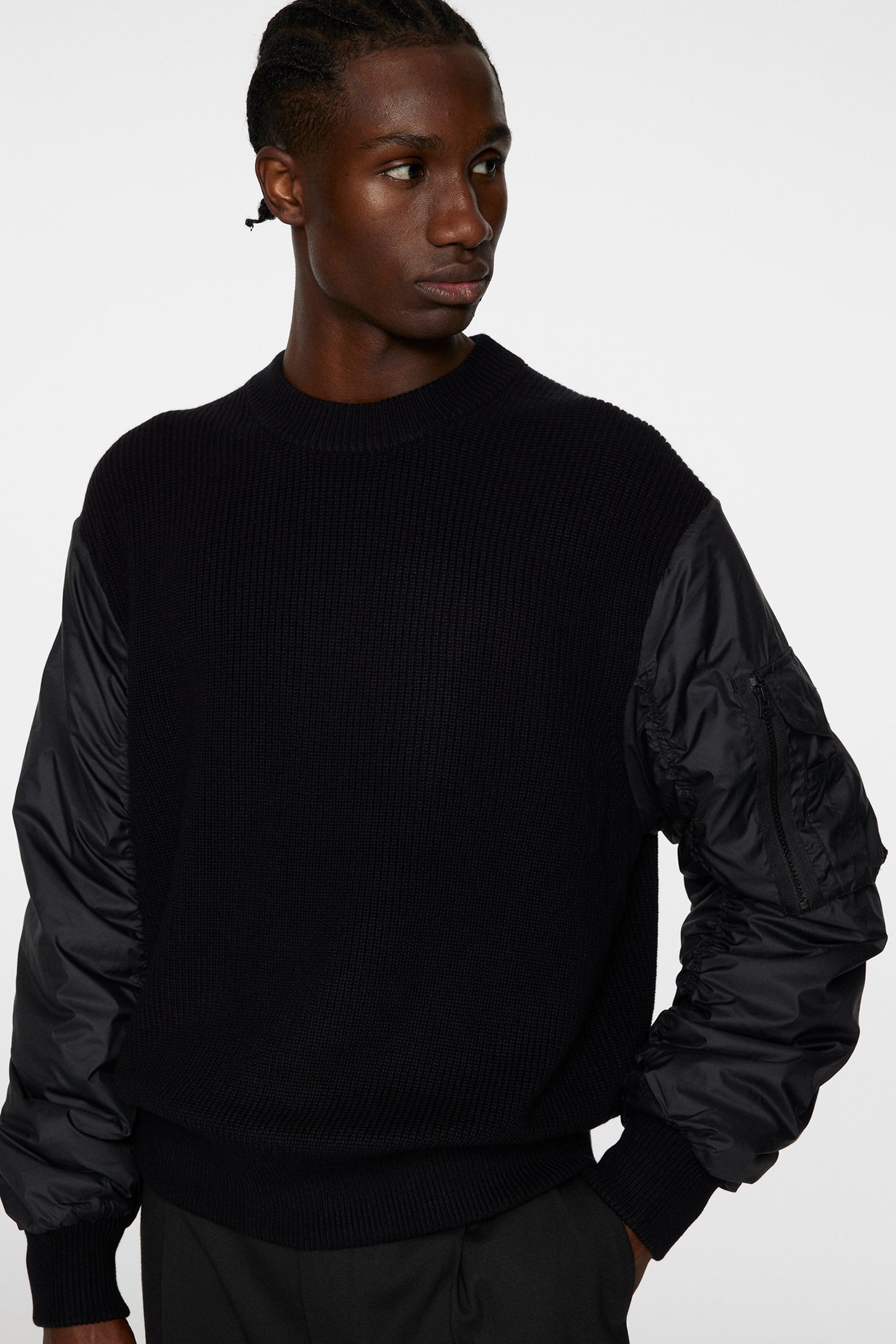 Bow Bomber Knit Hybrid / Black