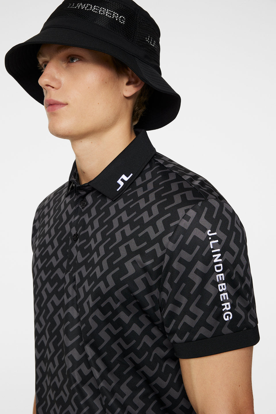 Tour Tech Reg Fit Print Polo / Bias Bridge Black