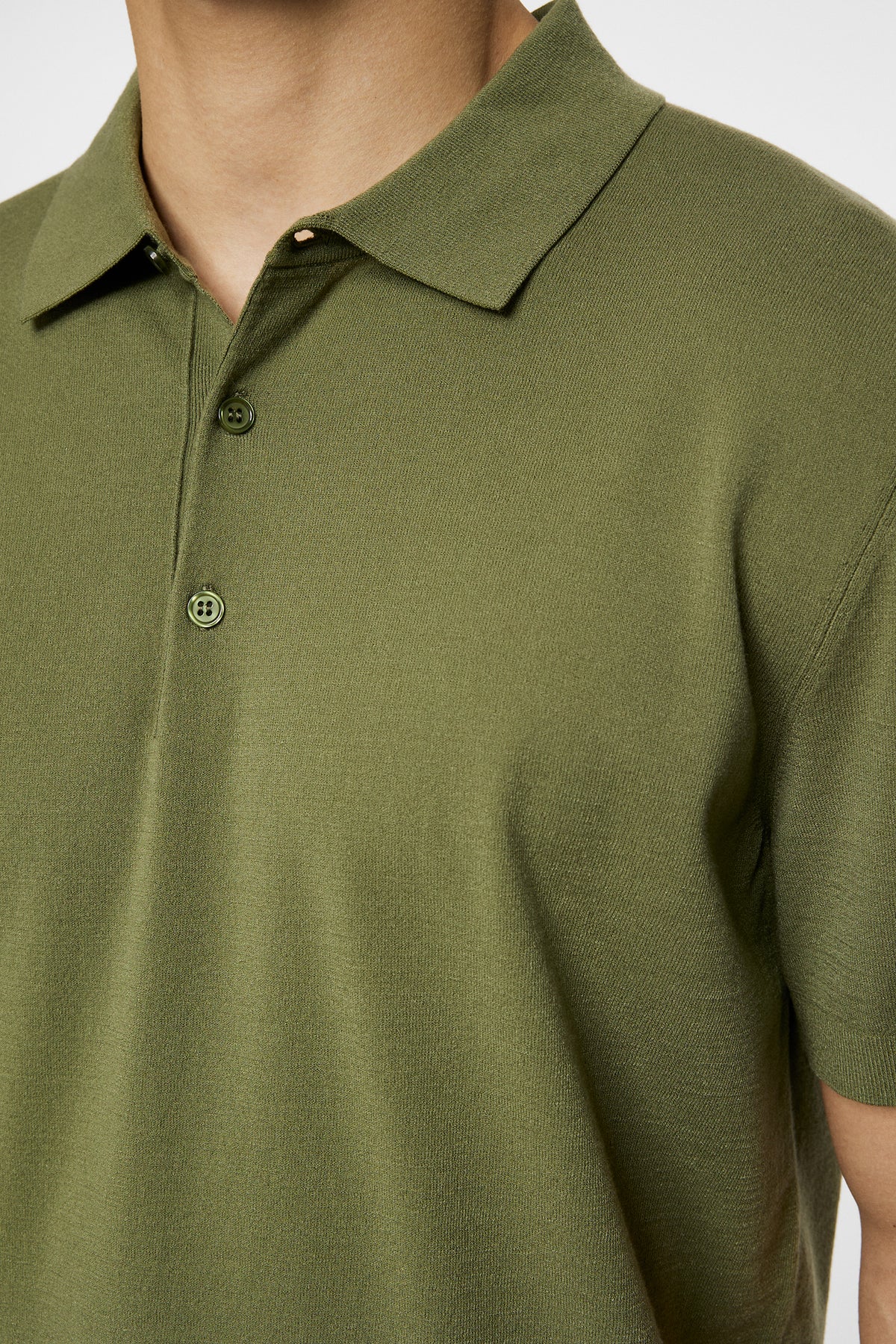 Ridge Knitted Polo / Olivine