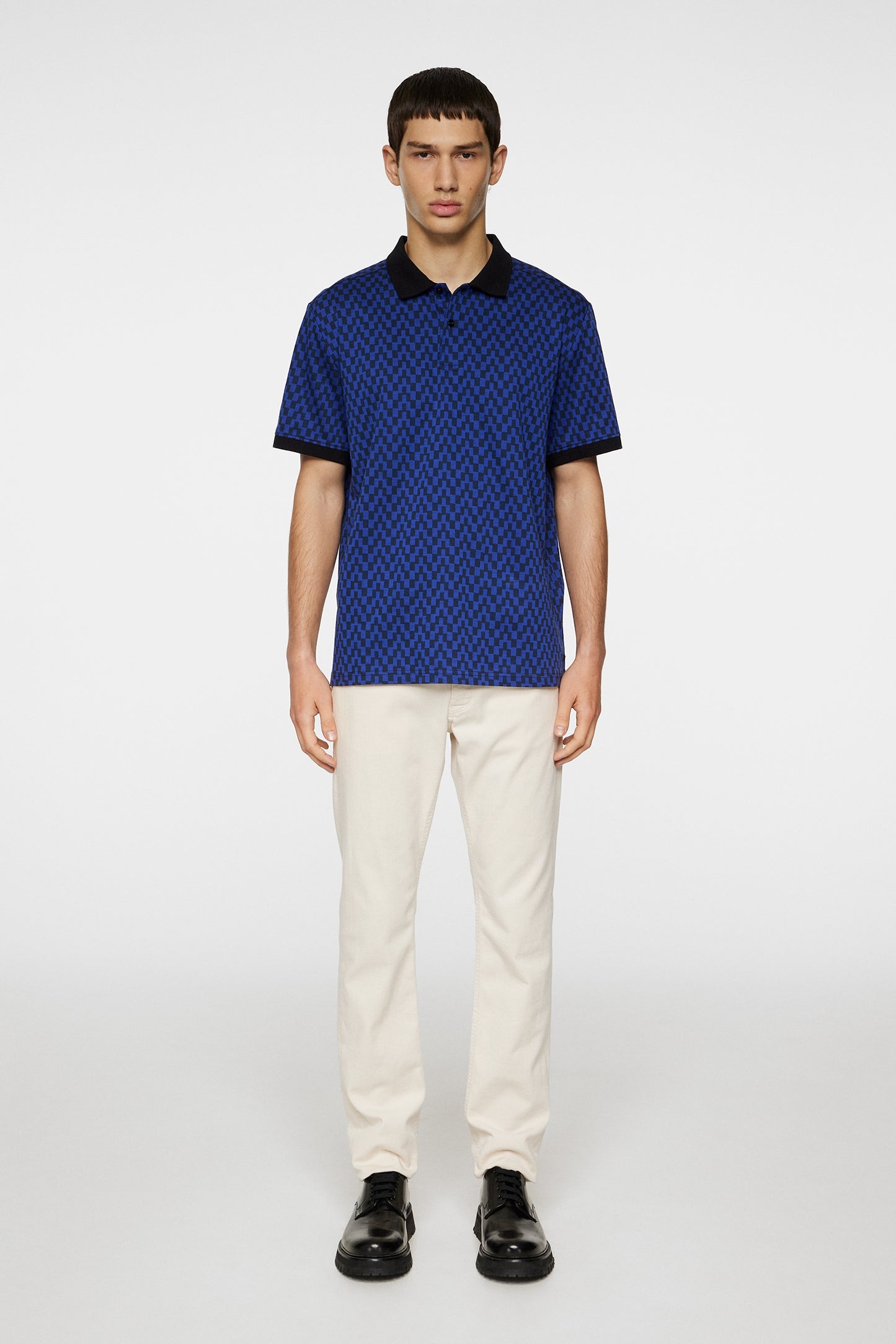 Devon Jacquard Polo / Bridge Stack Blue