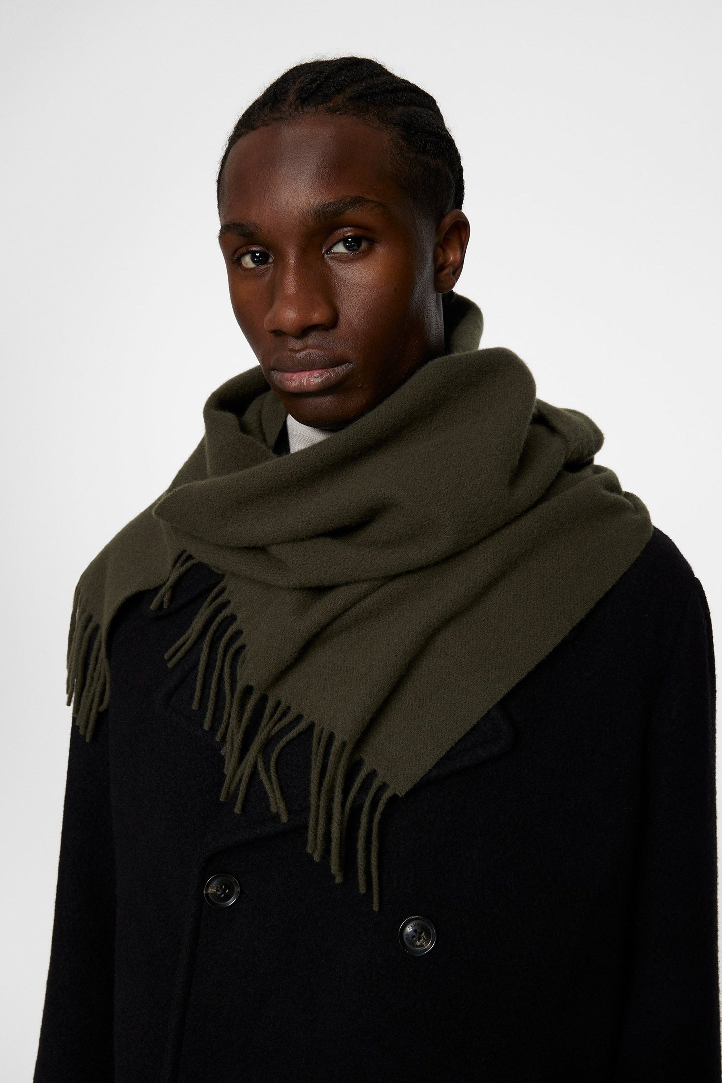 Champ Solid Wool Scarf / Forest Green