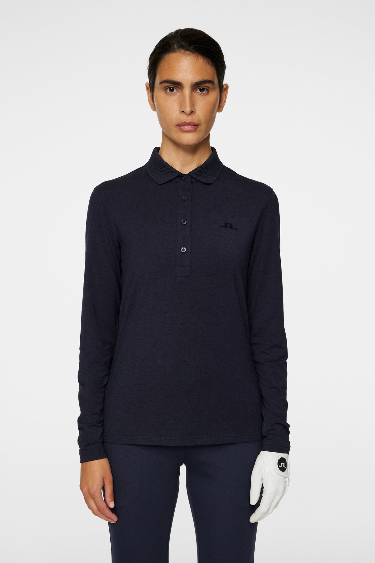 Flor Long Sleeve Polo / Navy Melange