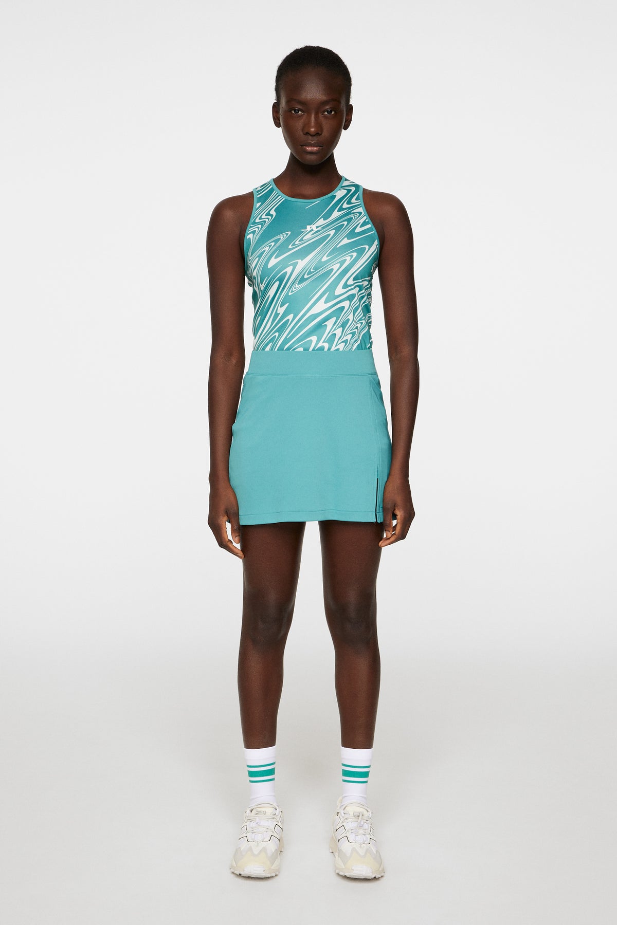 Delia Printed Tank Top / Liquify Teal L