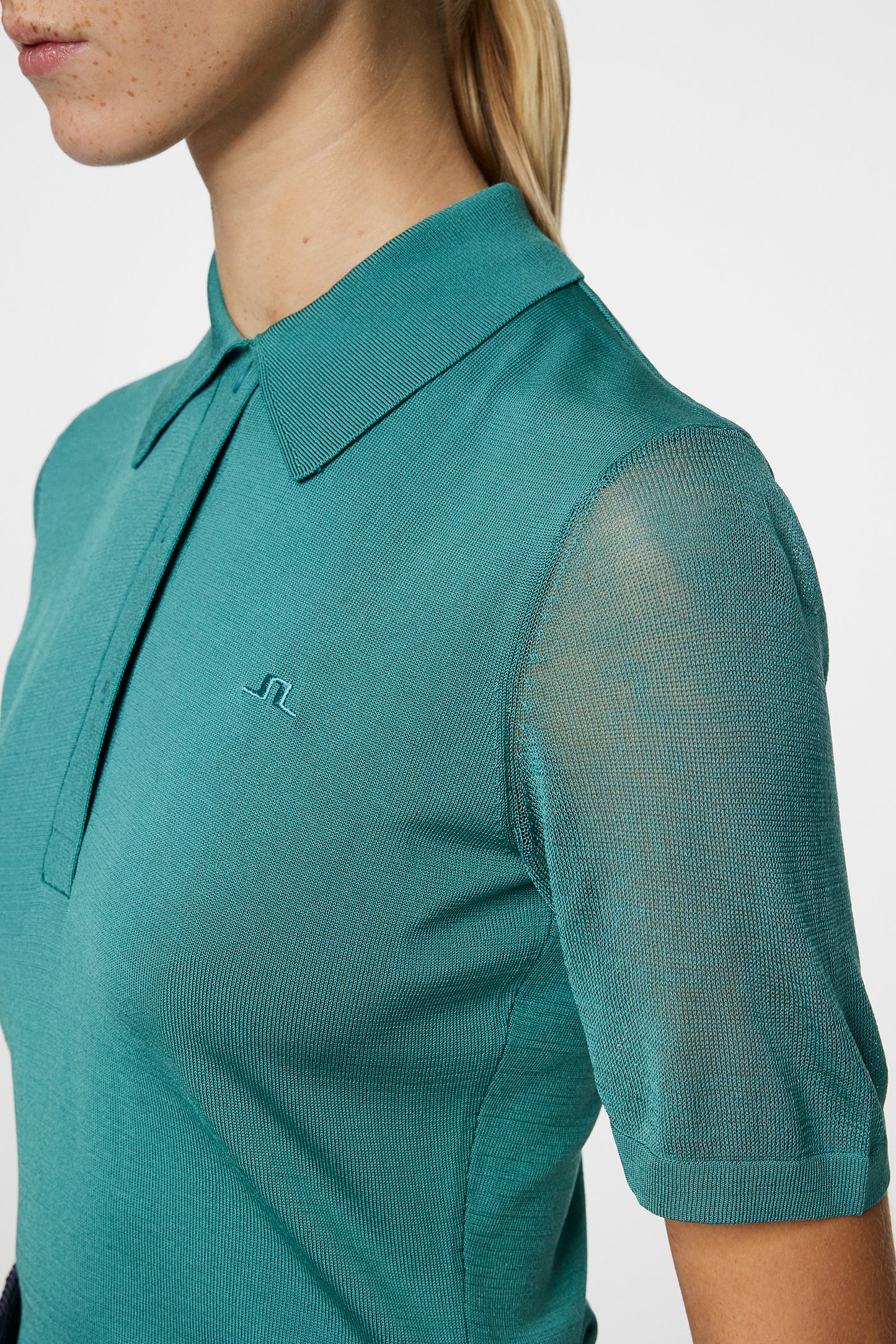 Amandine Knitted Polo / Teal