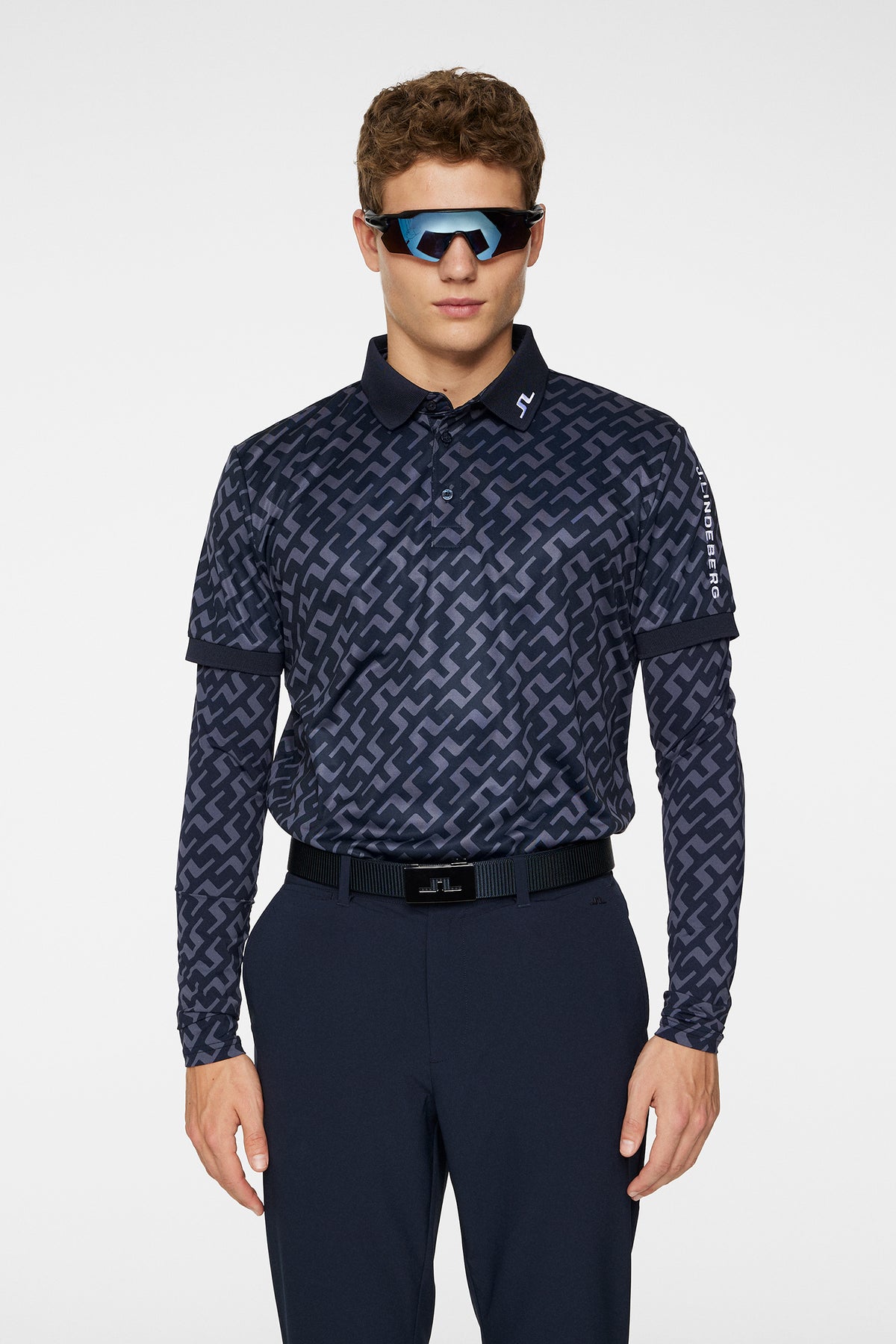 Tour Tech Reg Fit Print Polo / Bias Bridge Navy