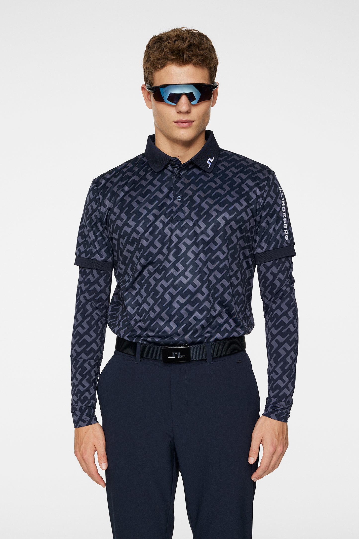 Tour Tech Reg Fit Print Polo / Bias Bridge Navy