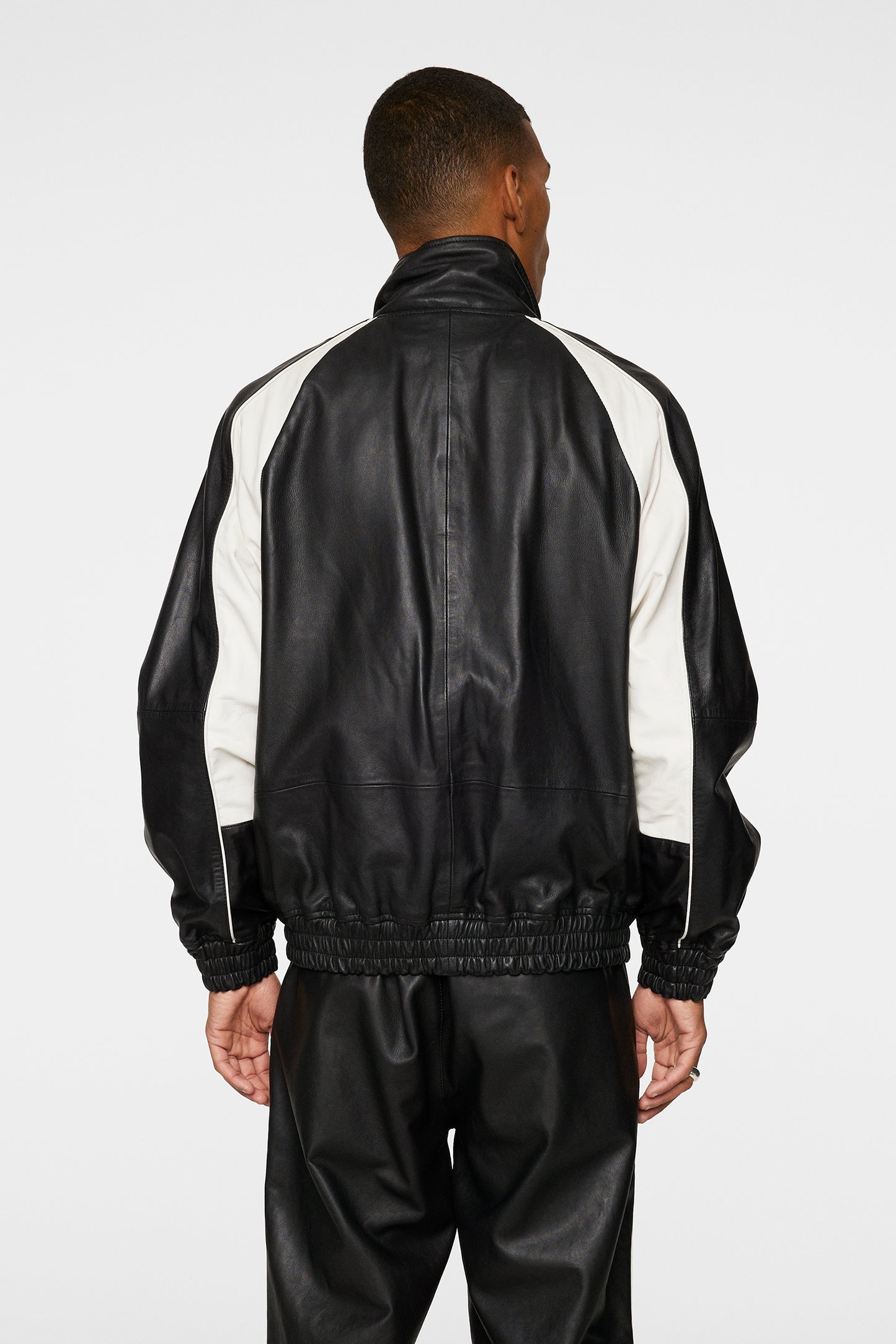 Lex Leather Track Jacket / Black