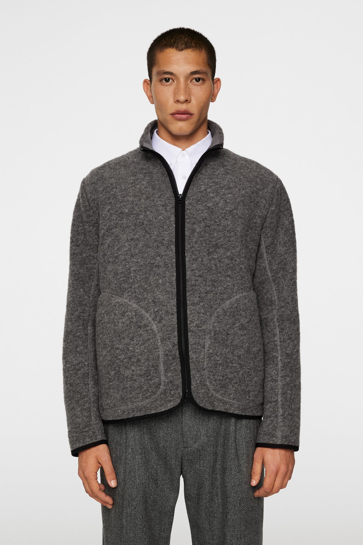 Dustin Wool Fleece Jacket / Light Grey Melange