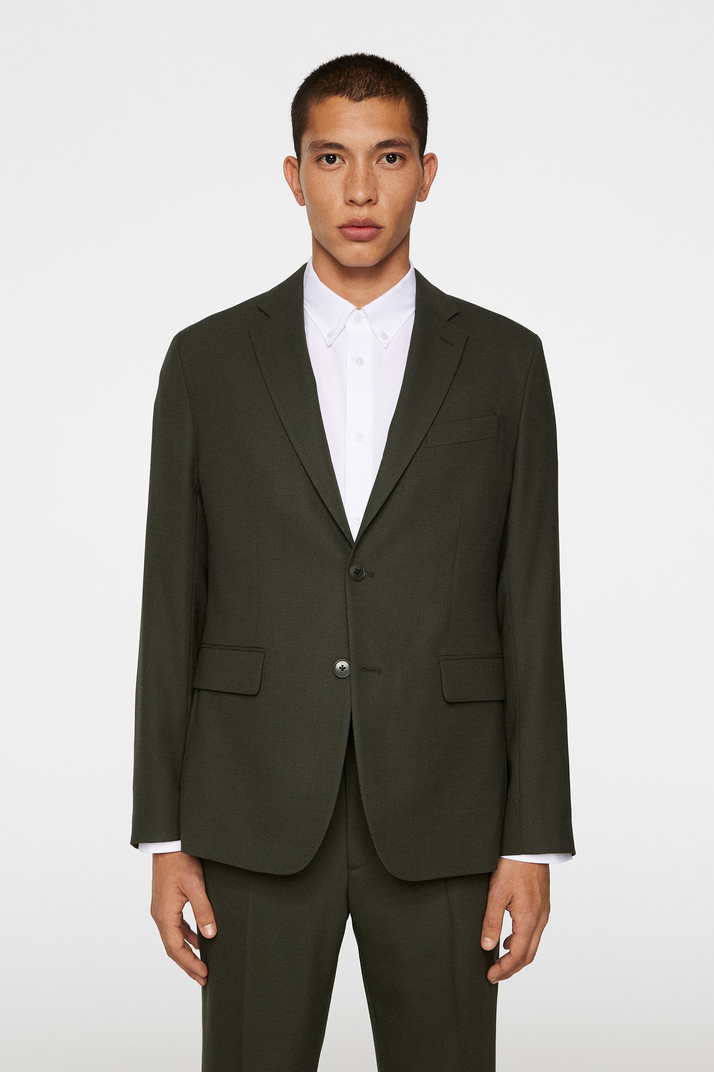 Elton U Active Hopsack Blazer / Forest Green