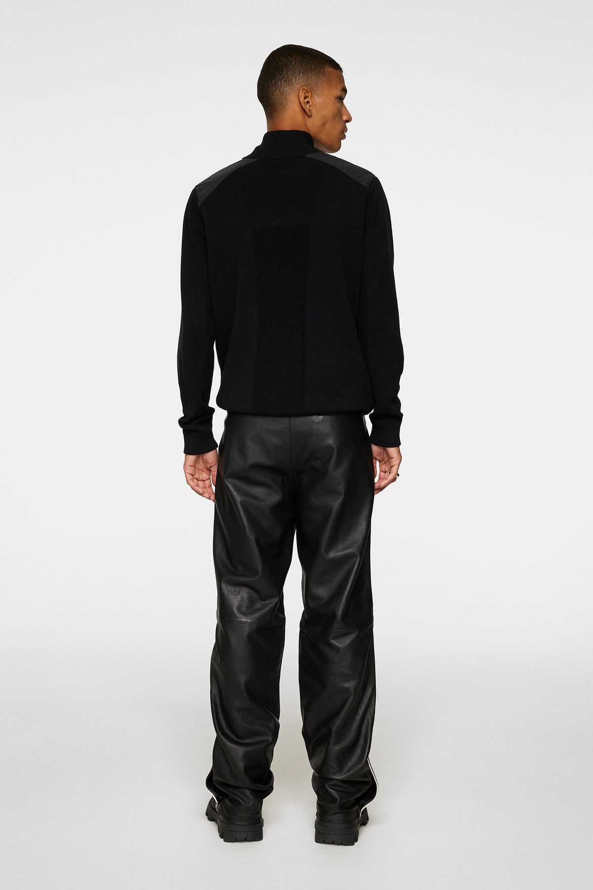 Santo Leather Track Pants / Black