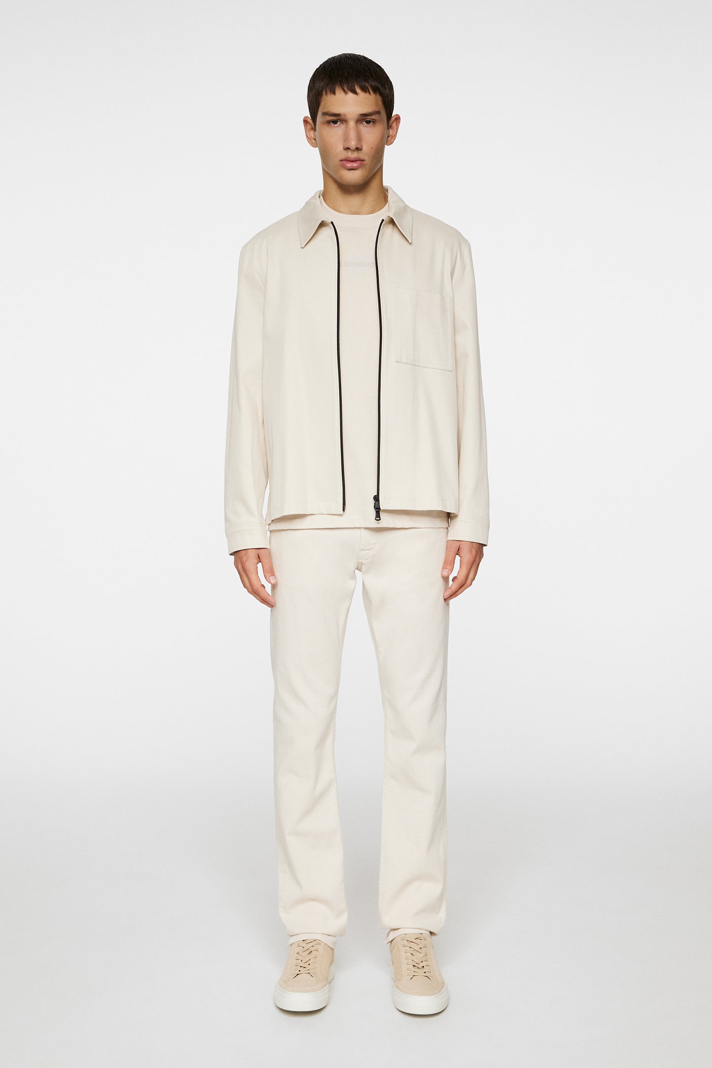 Julius Cotton Twill Overshirt / Moonbeam