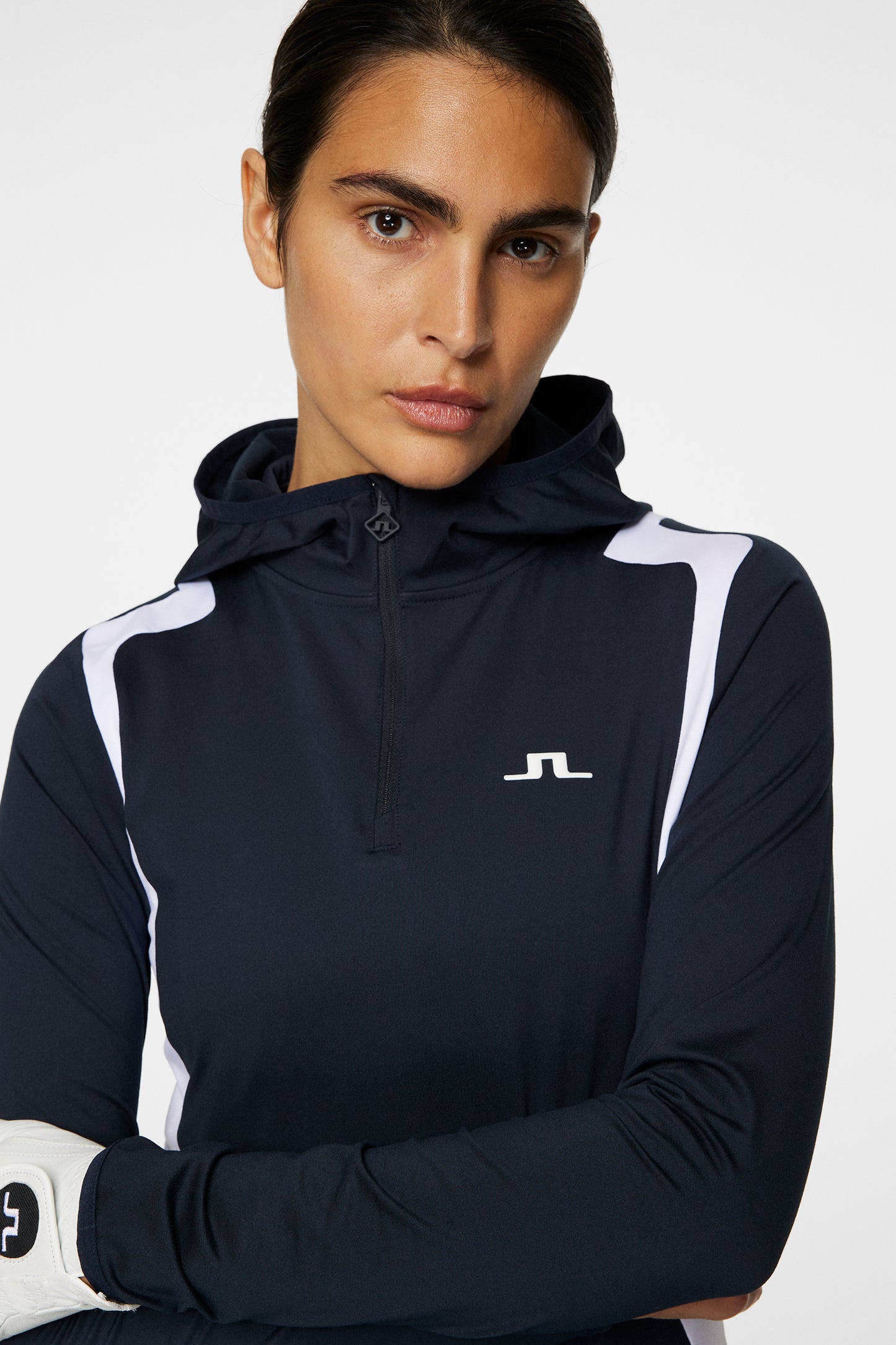 Mae Quarter Zip Hood / JL Navy