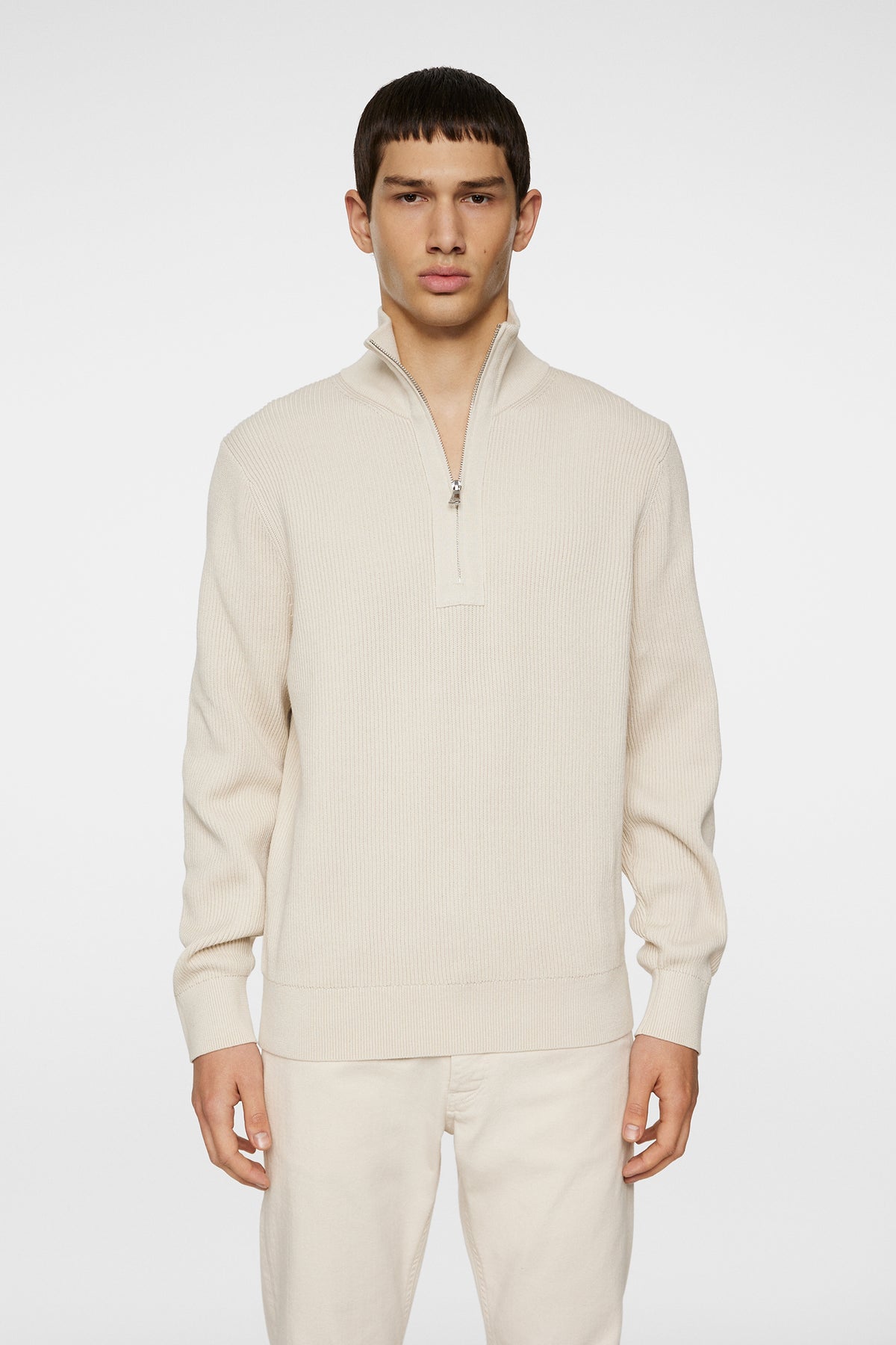 Alex Half Zip Knitted Sweater / Moonbeam