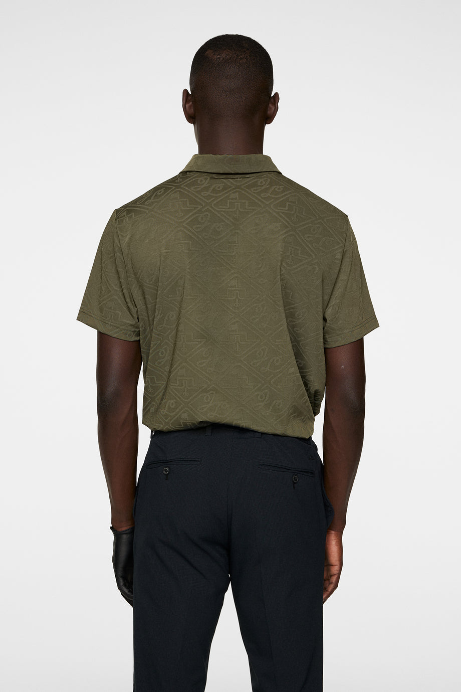 Bison  Regular Jacquard Polo / Forest Green