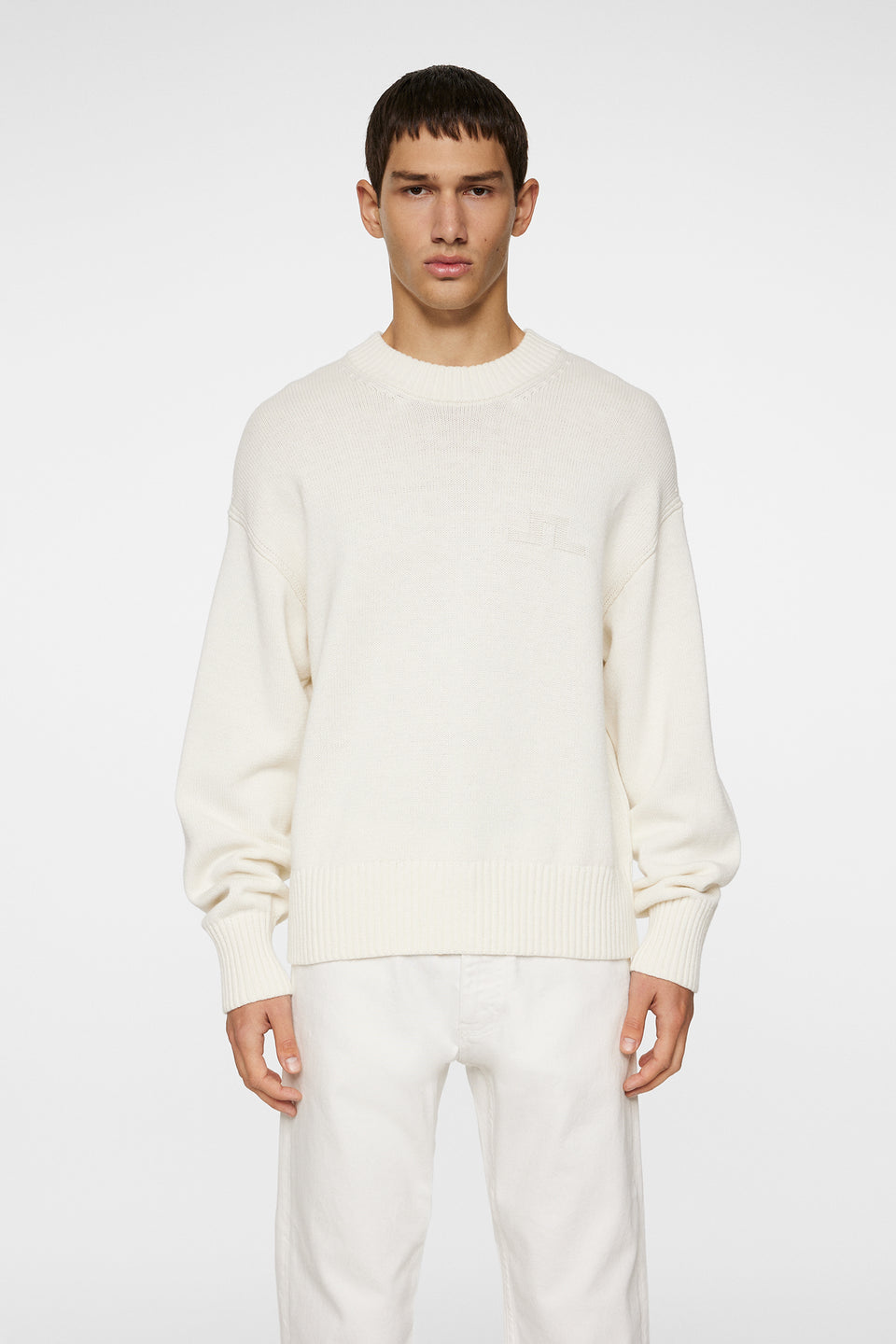 Eddy Cotton Wool Crew Neck / White