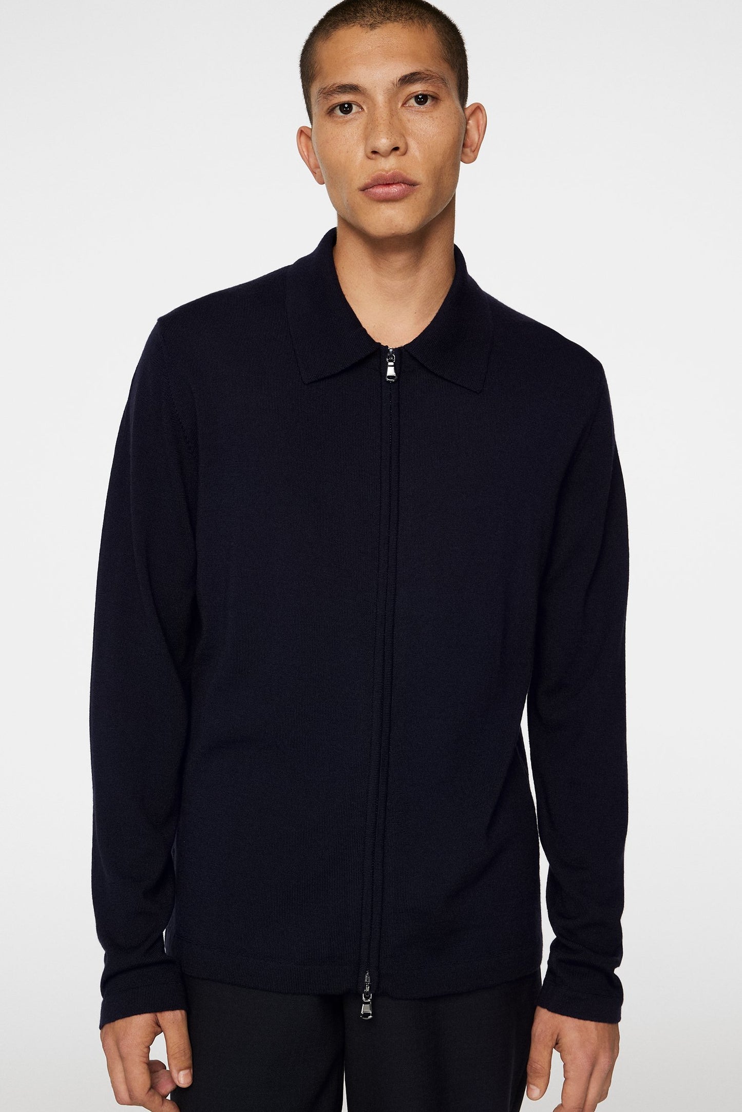 Kaleb Merino Zip Cardigan / JL Navy