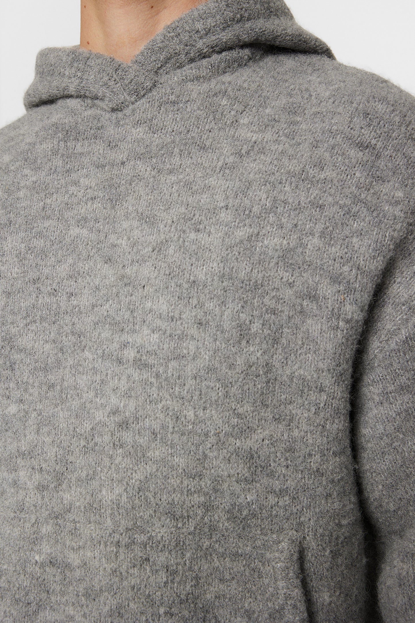 Broon Alpaca Blend Hoodie / Mid Grey Melange