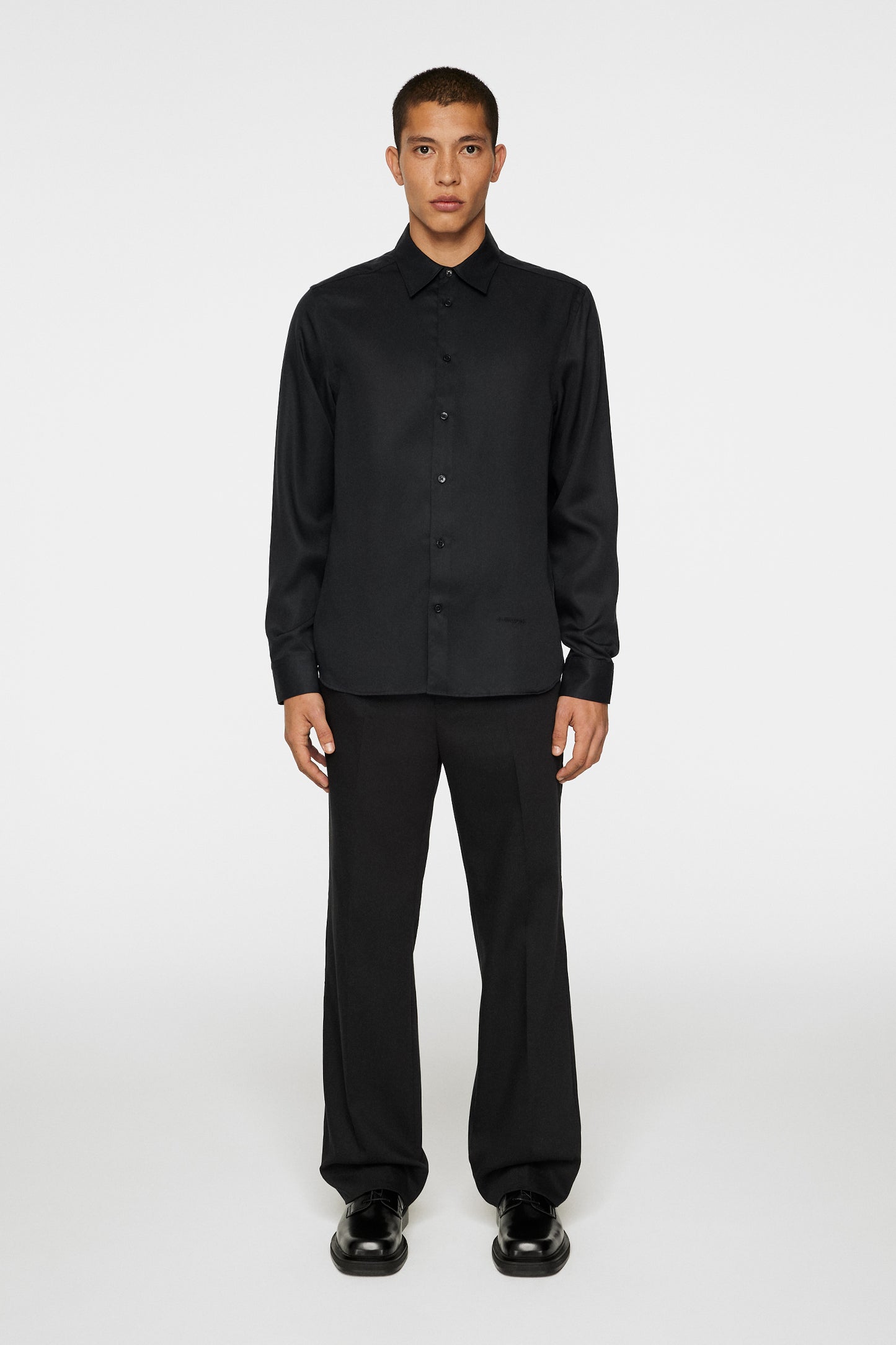 Slim LS Comfort Tencel Shirt / Black