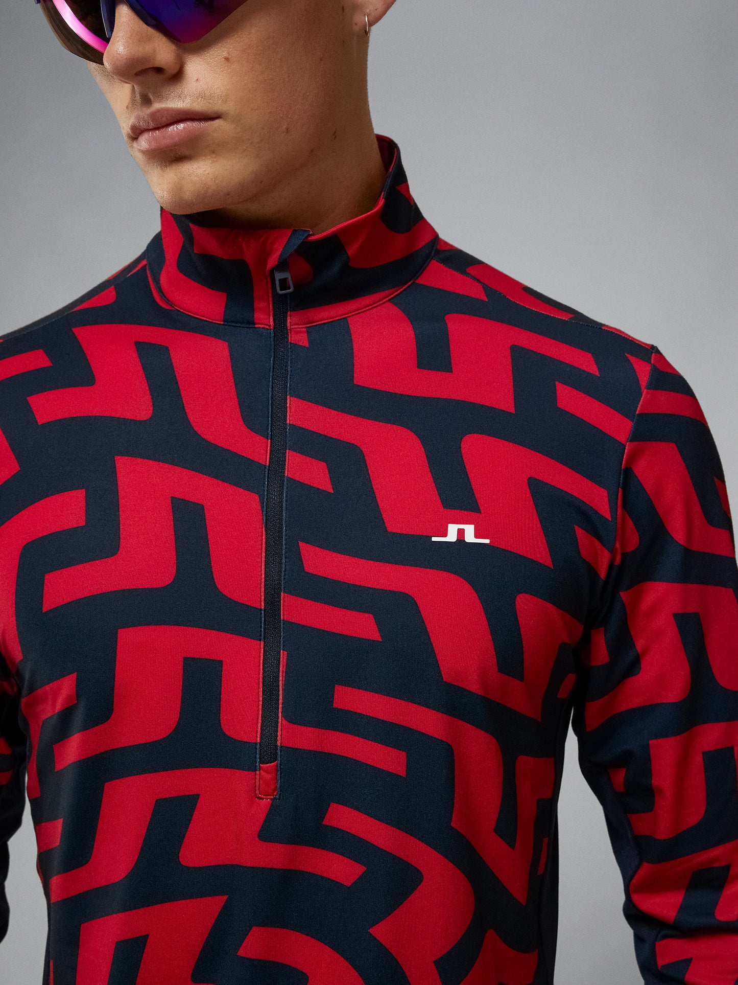 Luke Print Half Zip Mid Layer / Bridge Swirl Red