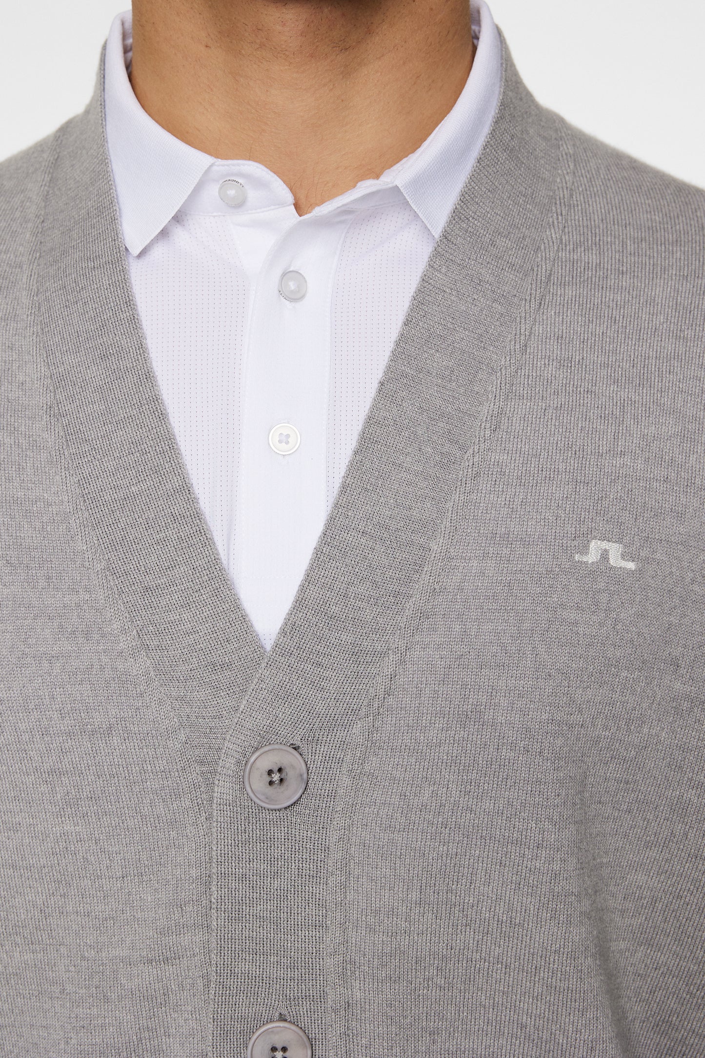 Lucas Knitted Cardigan / Light Grey Melange