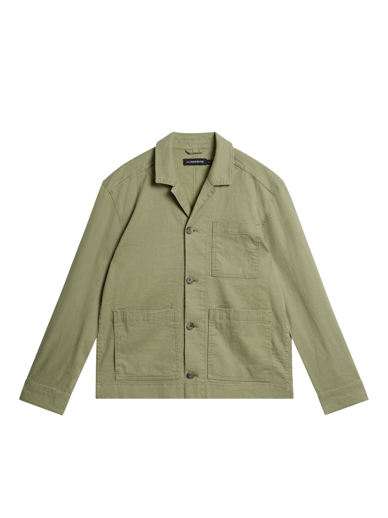 Errol Linen workwear overshirt Oil Green J.Lindeberg