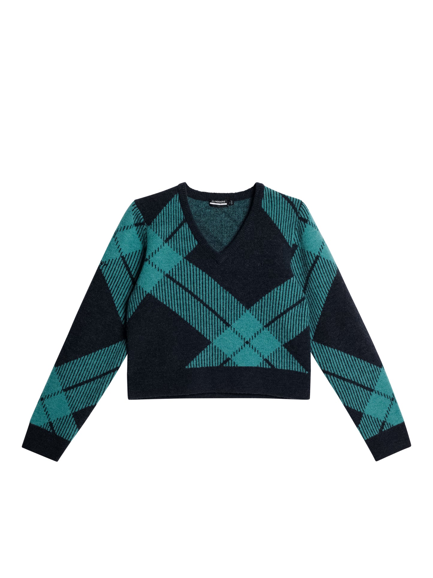 Brea Knitted V-Neck / Glenmuir Tartan Teal L