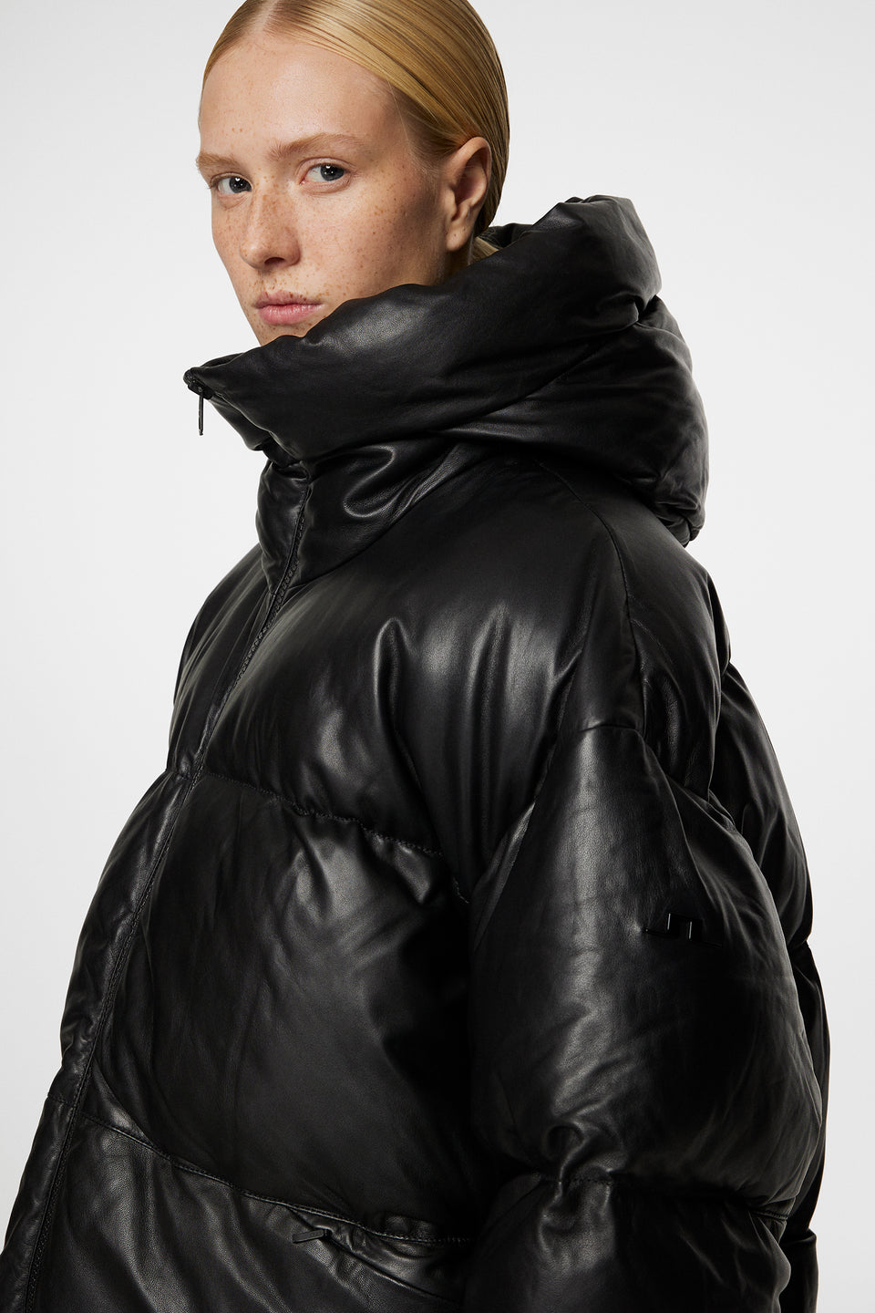 Jolene Leather Padded Jacket / Black