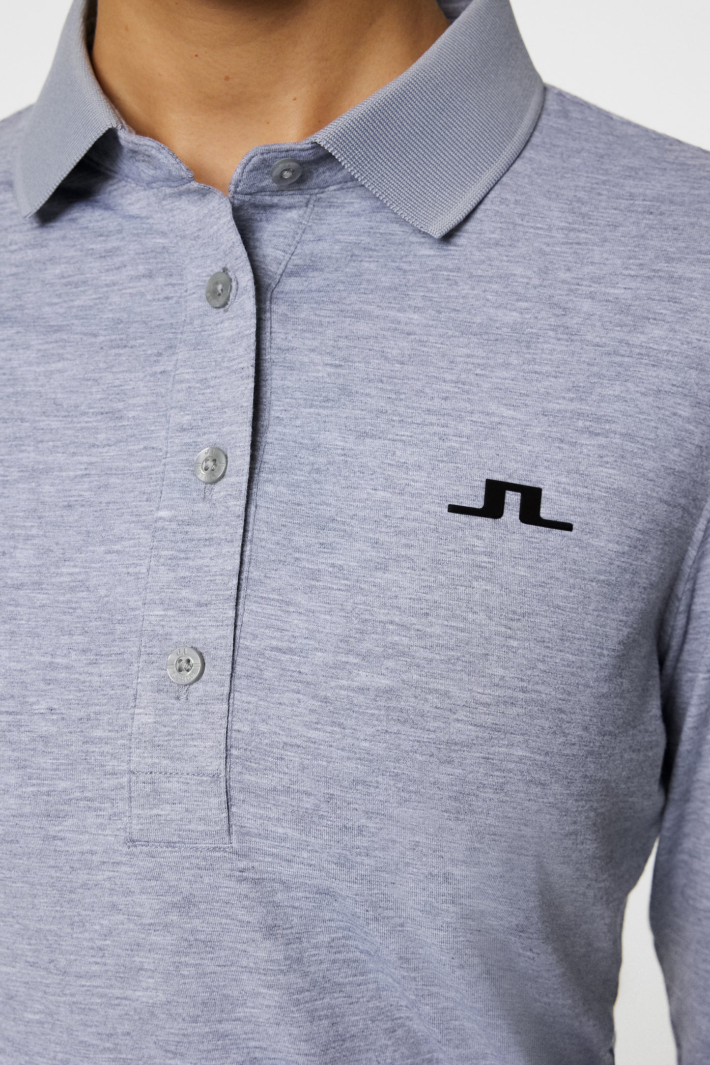 Flor Long Sleeve Polo / Medium Grey Melange