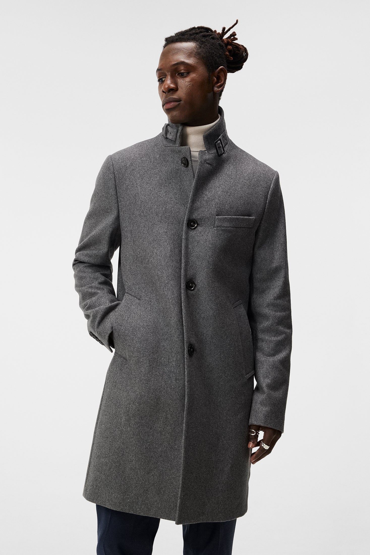 Mid length grey on sale coat