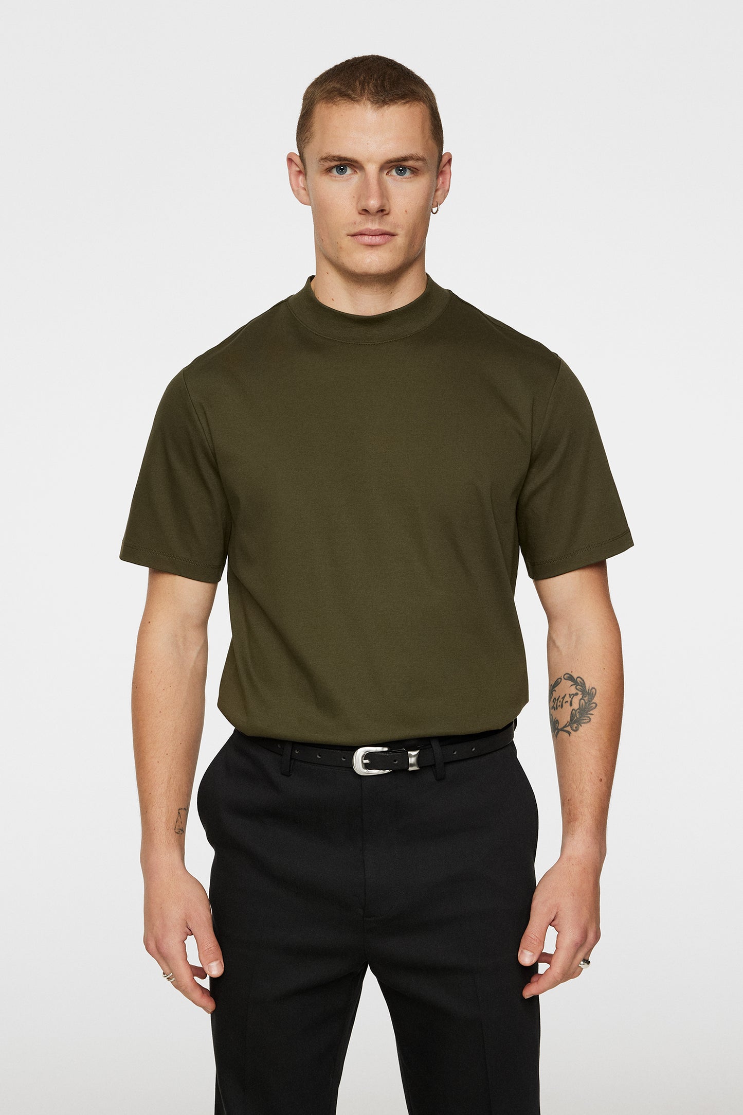 Ace Mock Neck T-Shirt / Forest Green