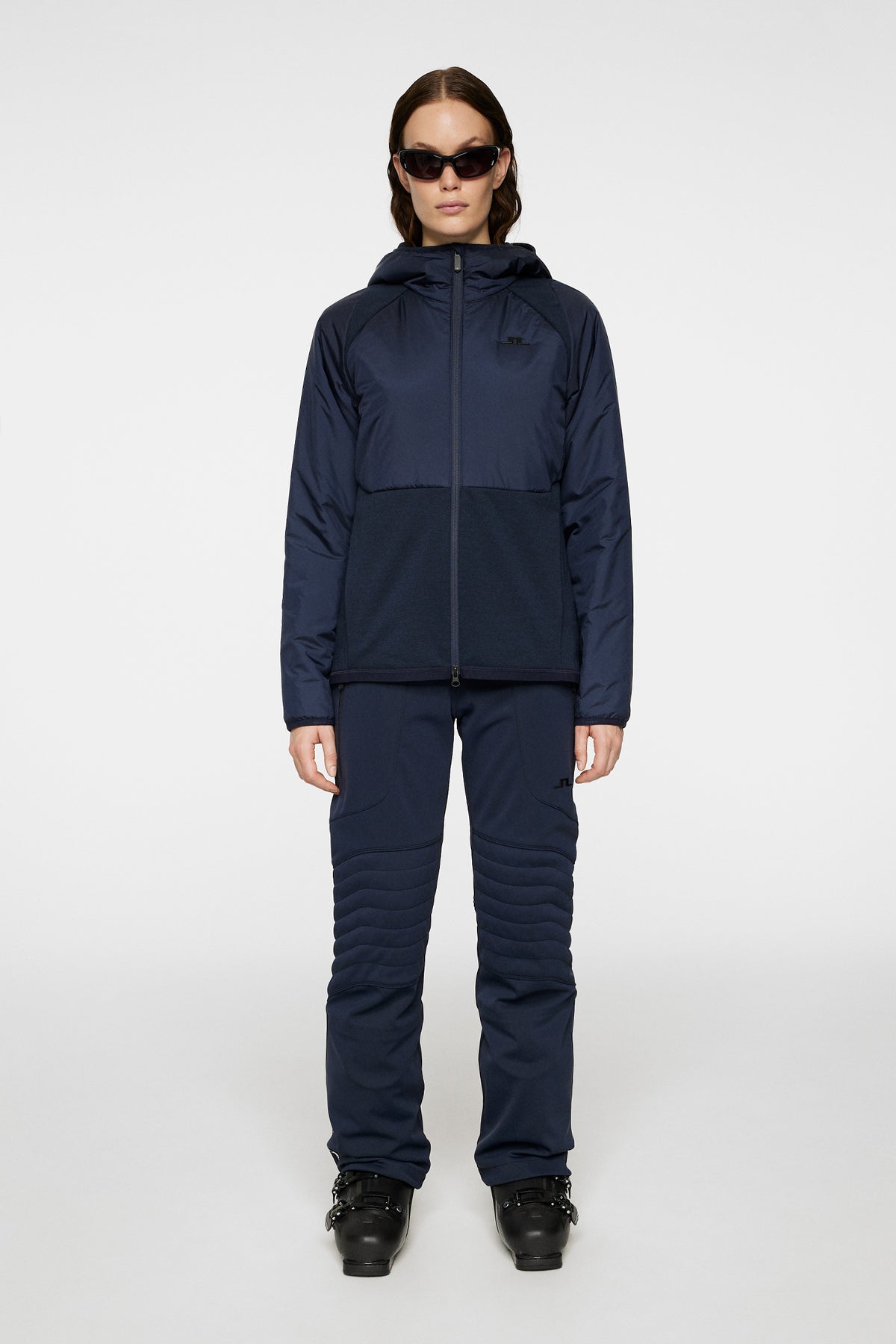 Shona Hybrid Hood Jacket / JL Navy