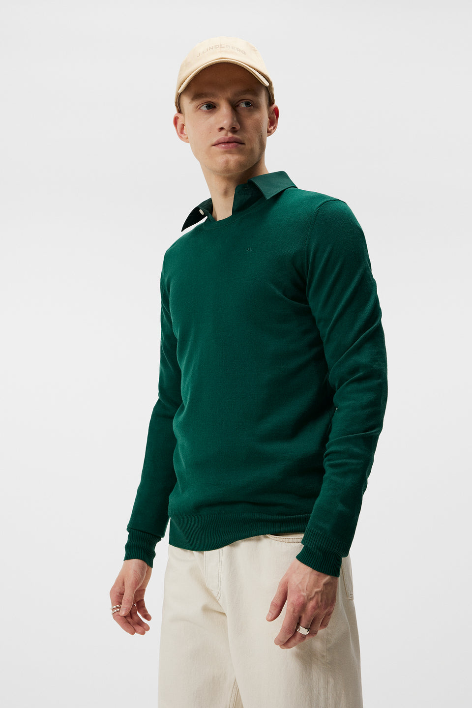 Lyle Light Merino Crew Neck / Rain Forest