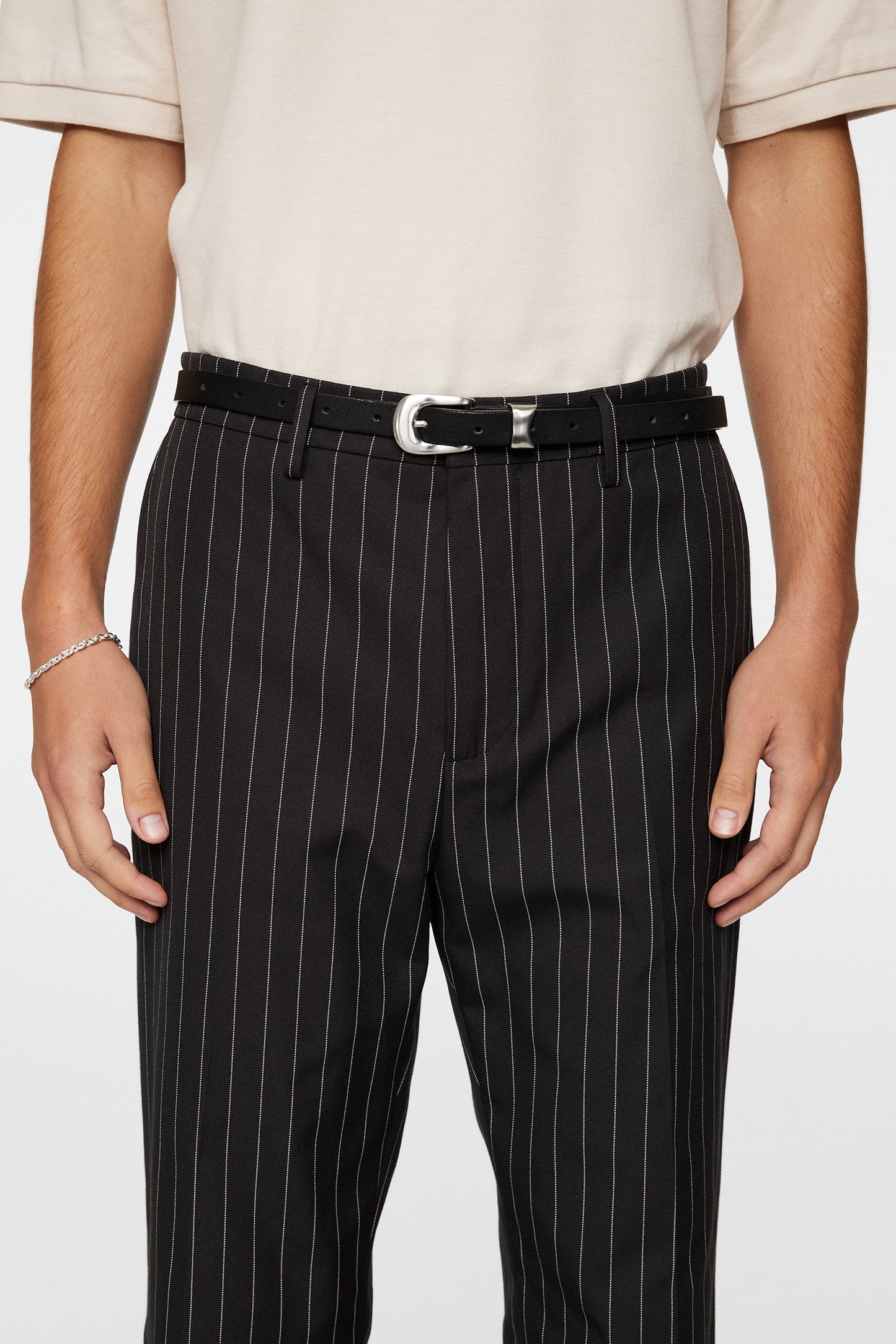 Haij Pin Stripe Pants / Black