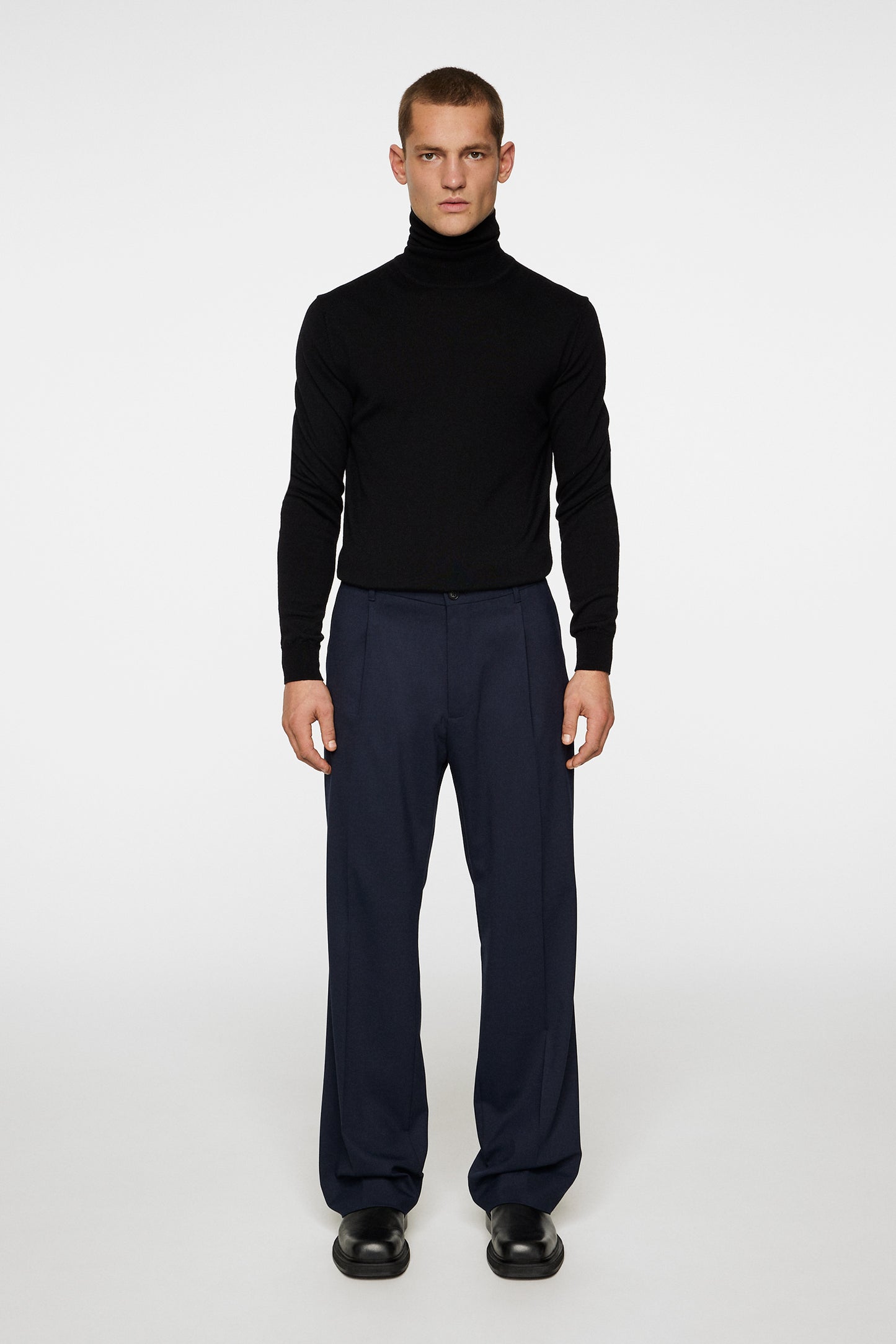 Haij Pleated Twill Pants / JL Navy