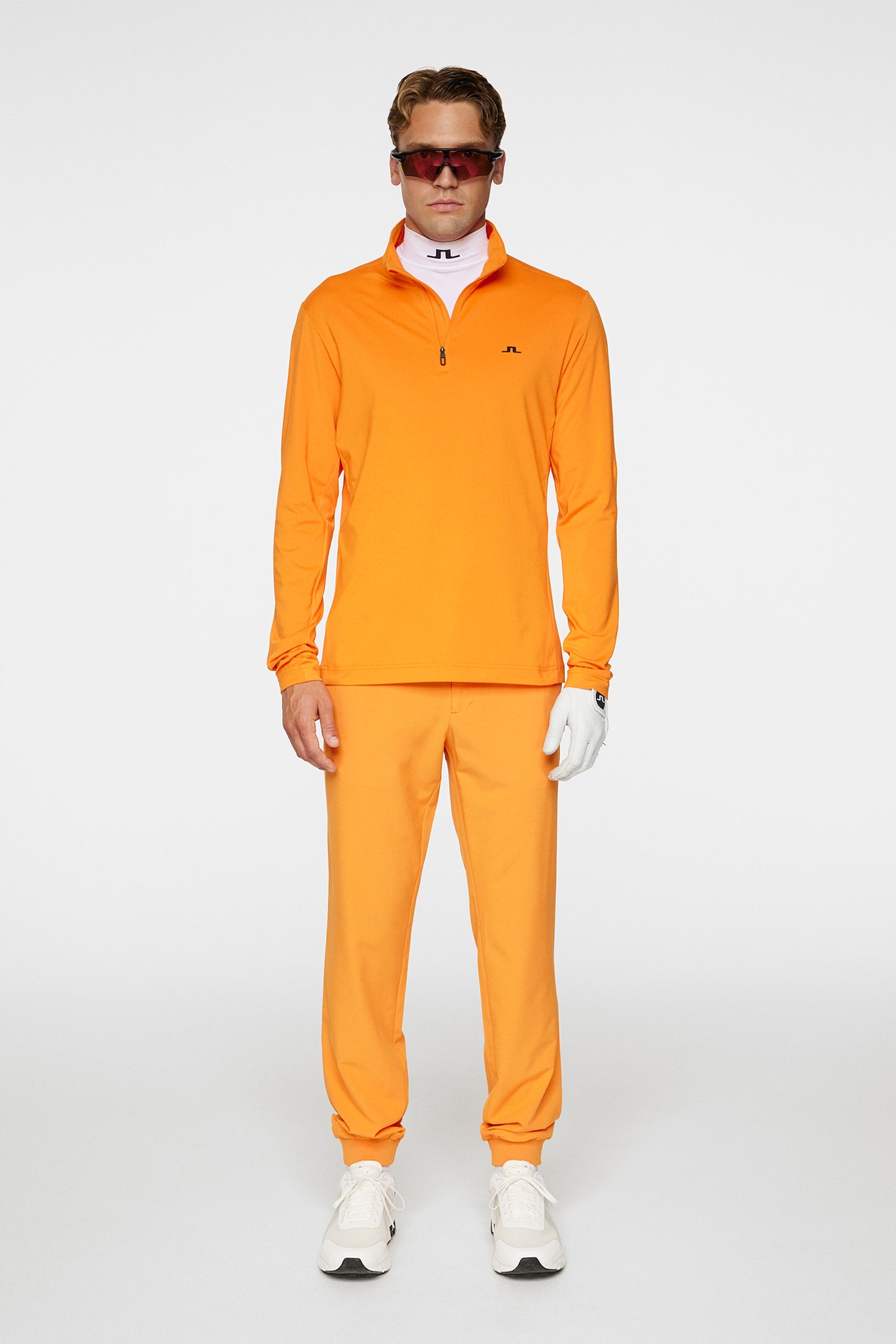 Luke Quarter Zip Mid Layer / Persimmon Orange