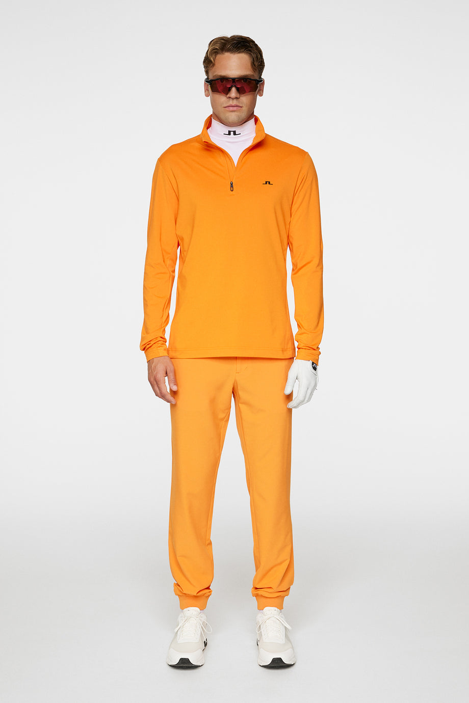 Luke Quarter Zip Mid Layer / Persimmon Orange